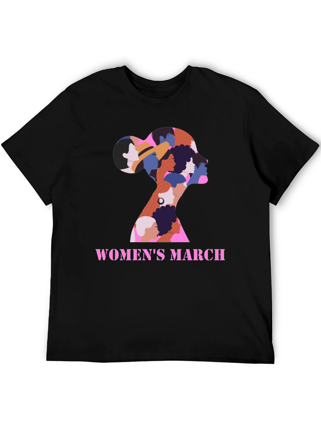 Womens March Graphic Tee - Empowering Black Shirt
