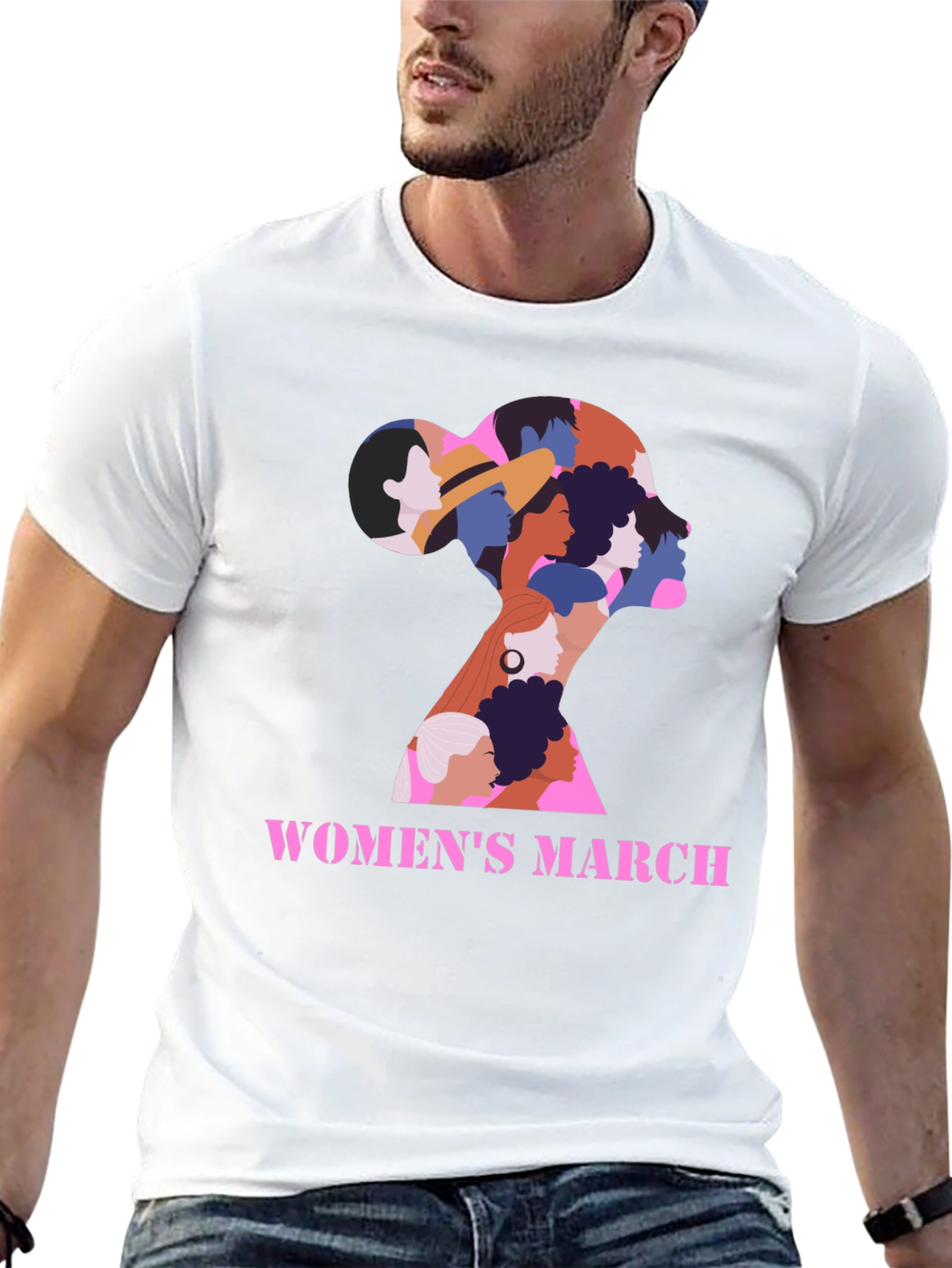 Womens March Graphic Tee - Empowering Black Shirt