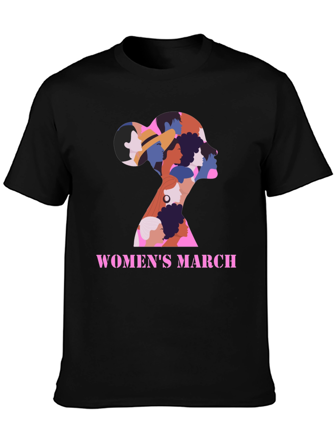 Womens March Graphic Tee - Empowering Black Shirt