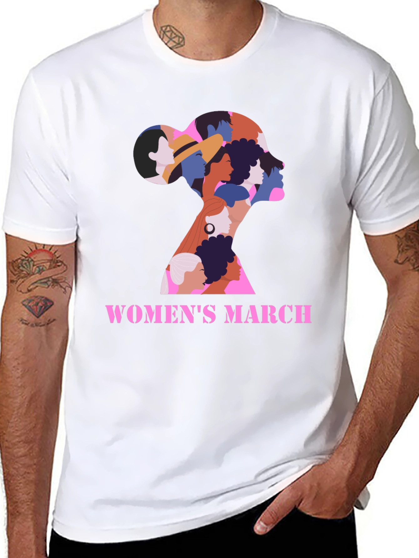 Womens March Graphic Tee - Empowering Black Shirt