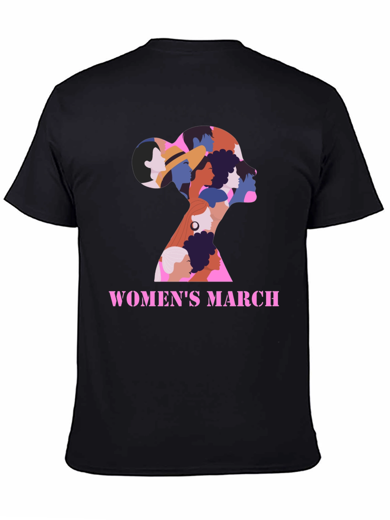 Womens March Graphic Tee - Empowering Black Shirt