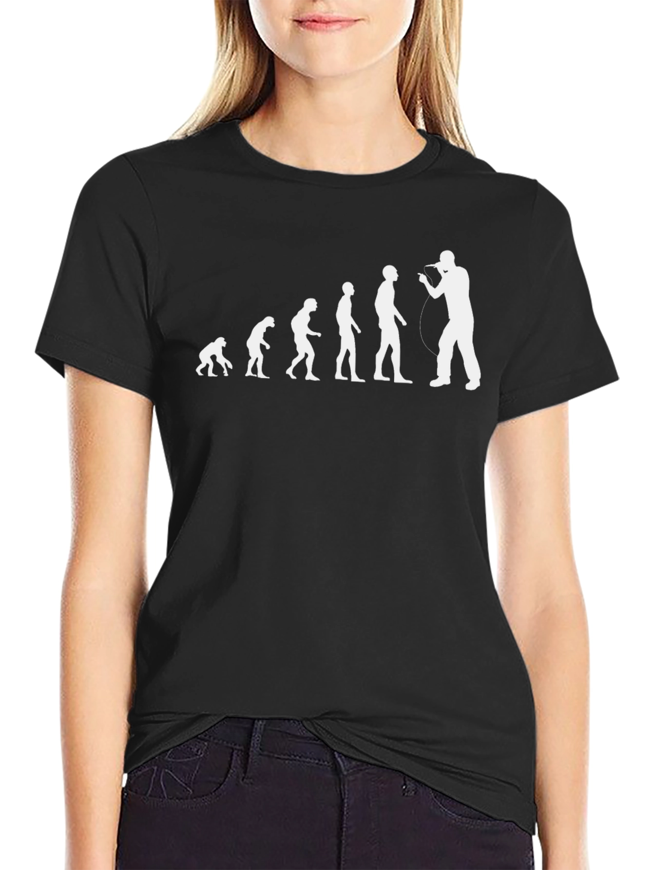 Evolution of Music Black Graphic T-Shirt