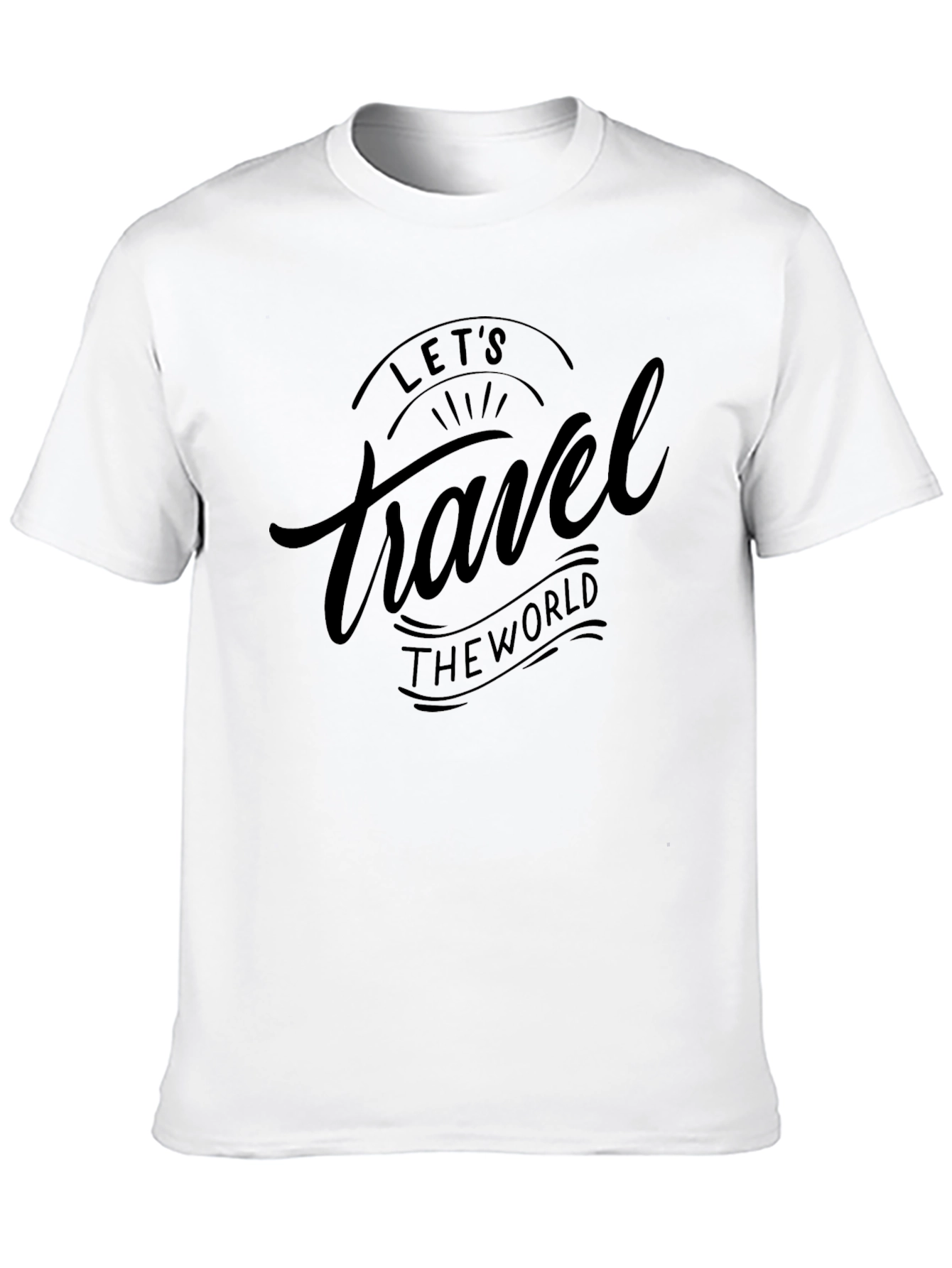 Lets Travel the World Black Graphic Tee