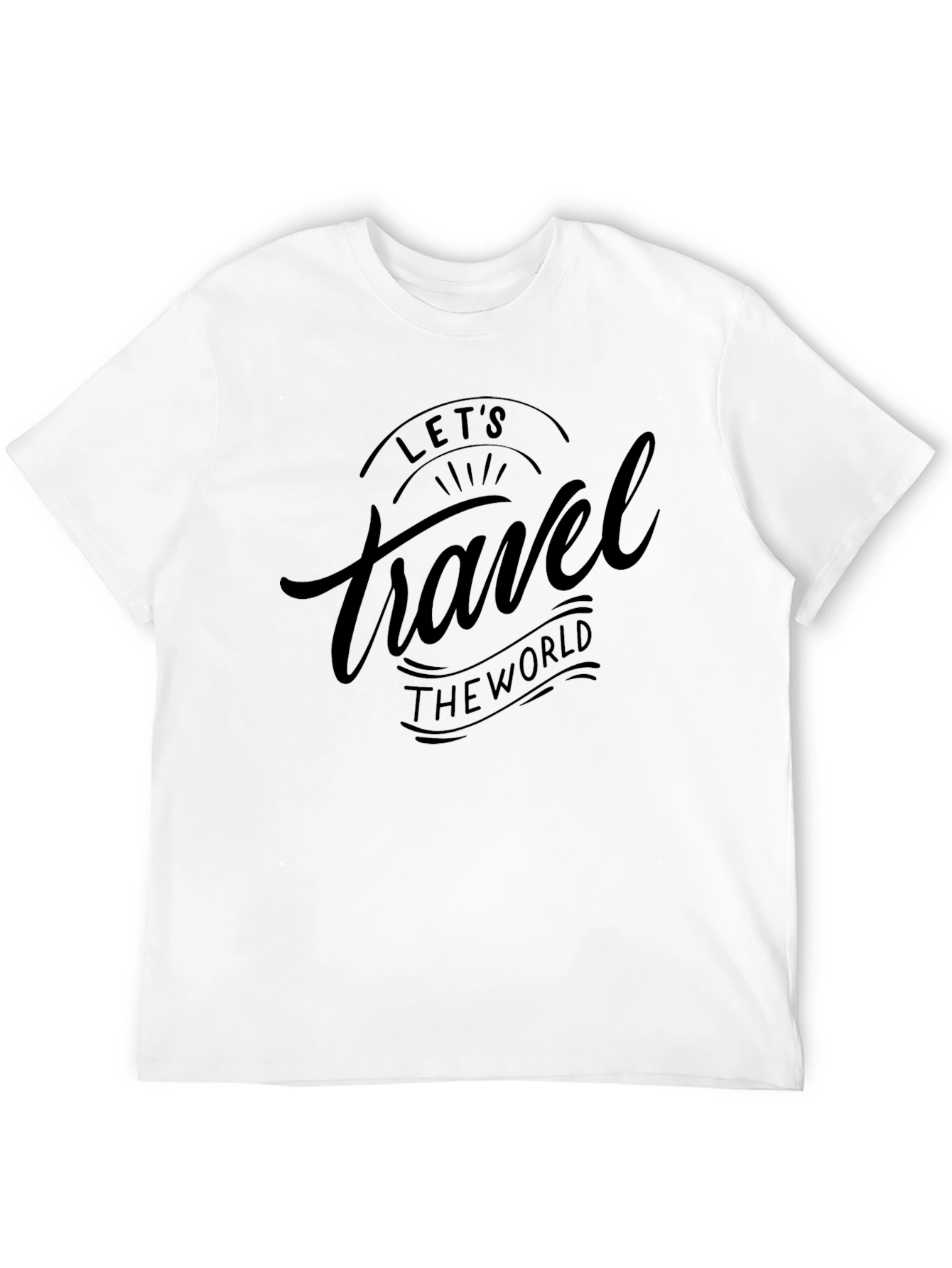 Lets Travel the World Black Graphic Tee