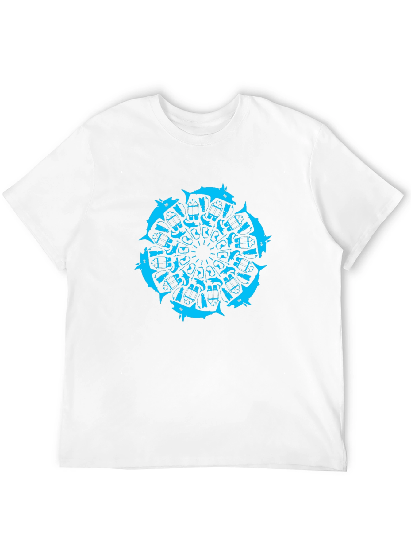 Geometric Wolf Mandala Black T-Shirt