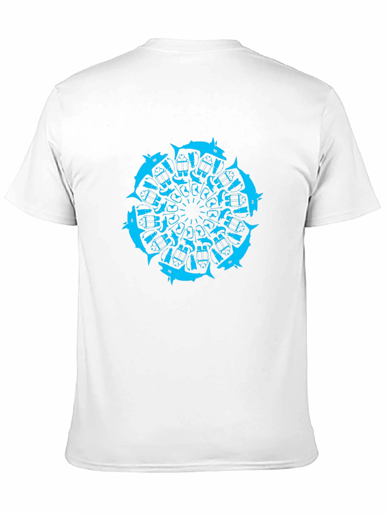 Geometric Wolf Mandala Black T-Shirt