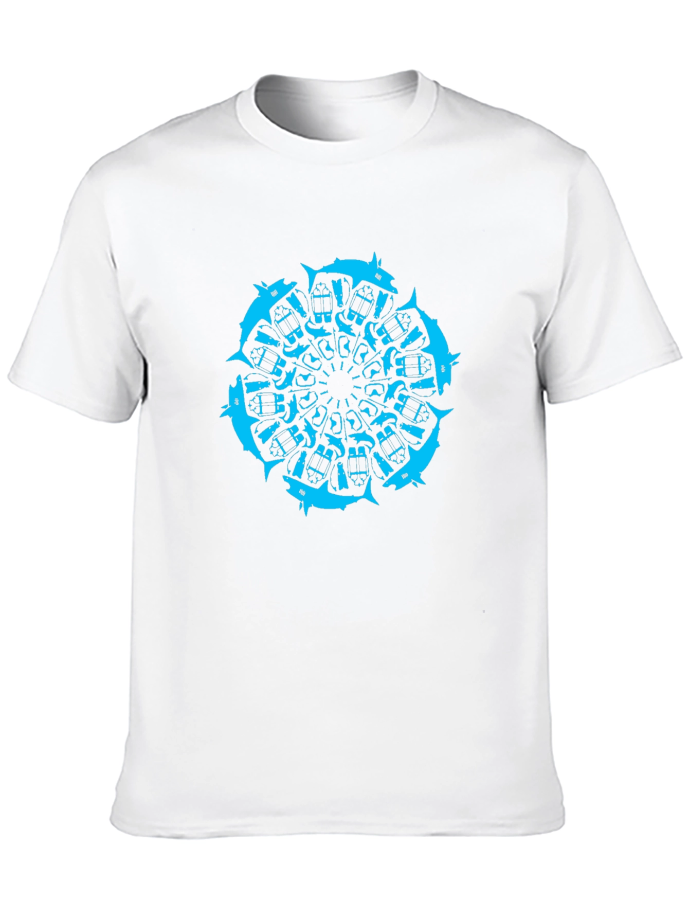 Geometric Wolf Mandala Black T-Shirt