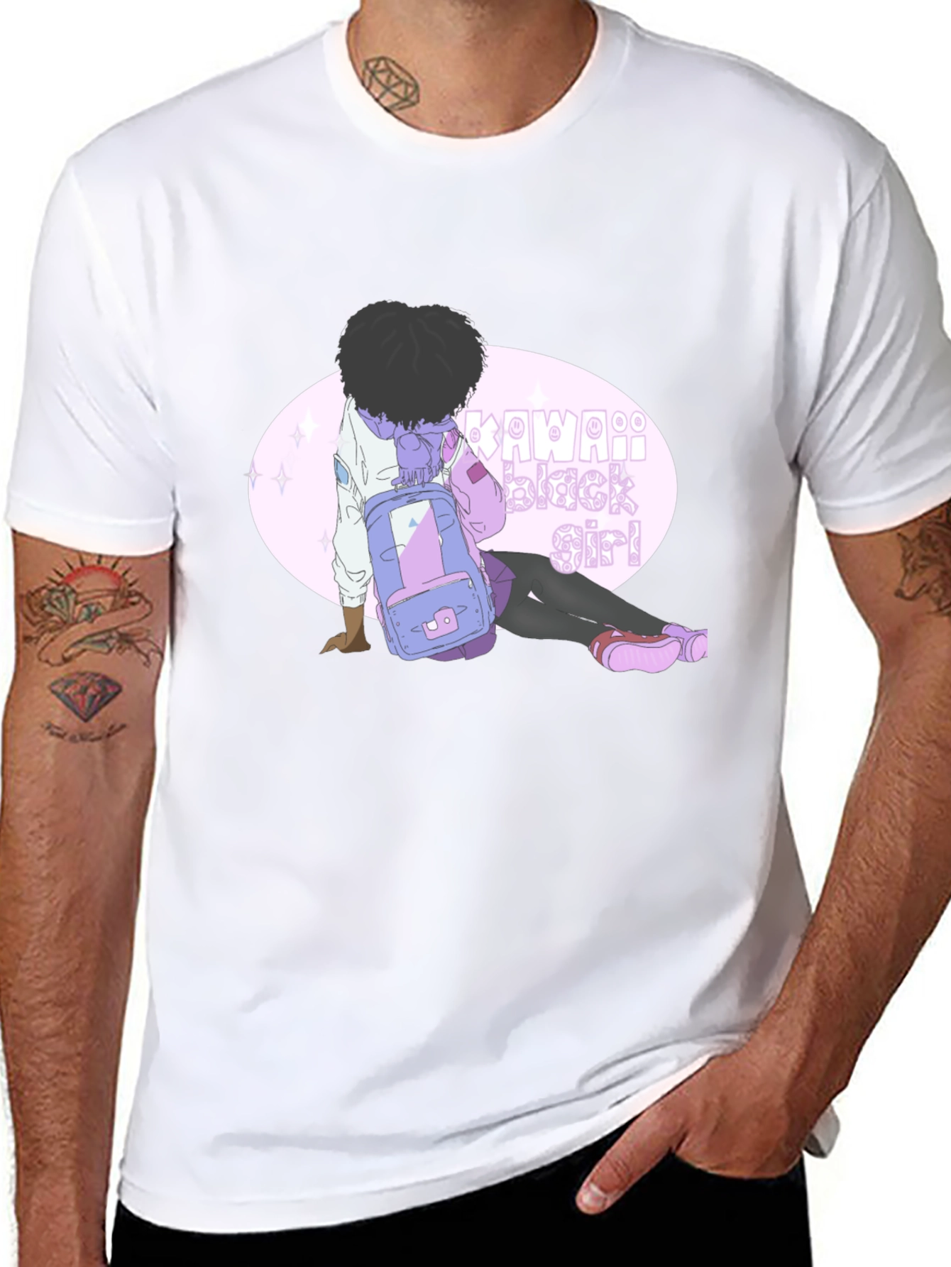 Kawaii Black Girl Graphic Tee - Unisex