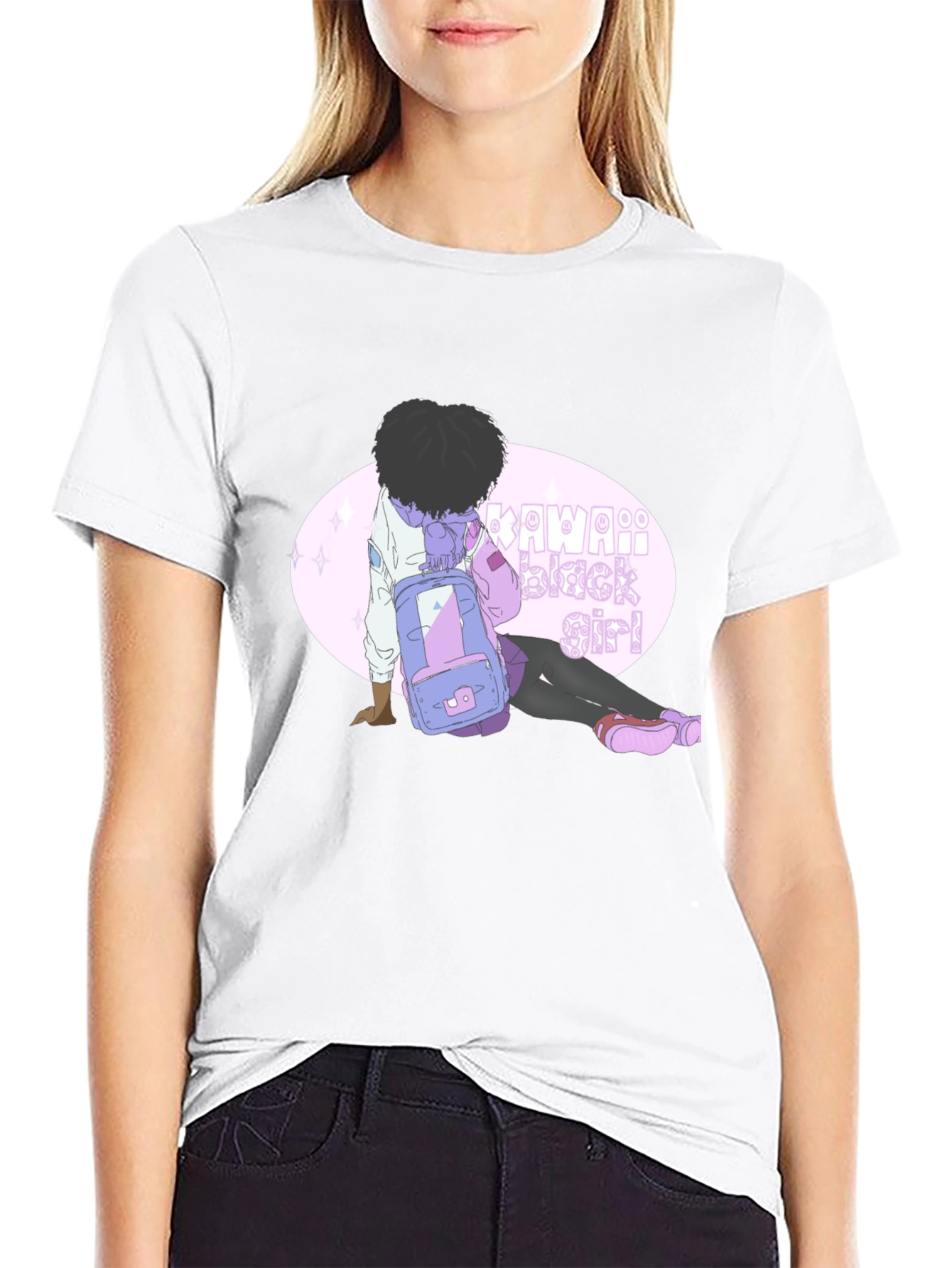 Kawaii Black Girl Graphic Tee - Unisex