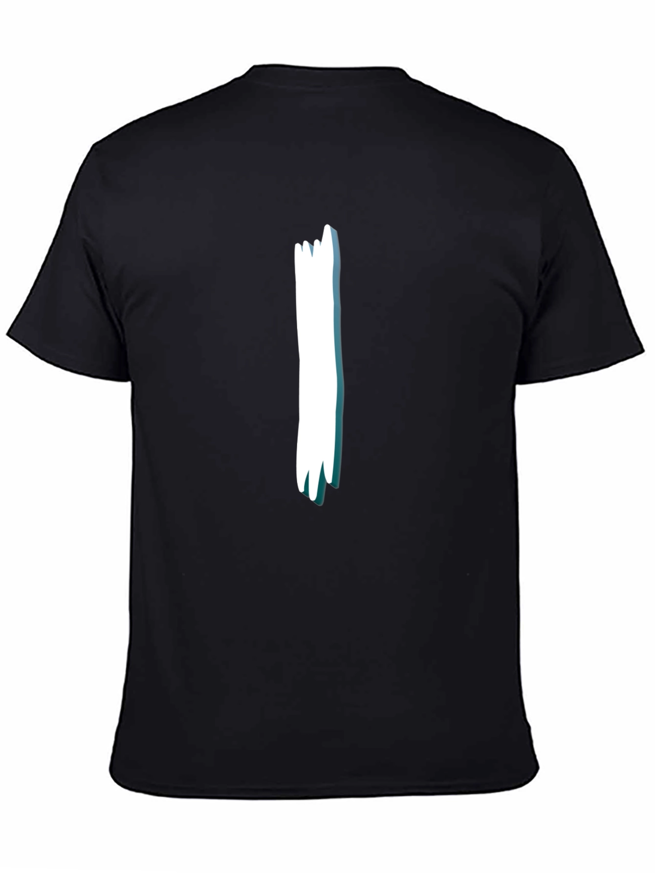 Black Tee with White Stripe Design