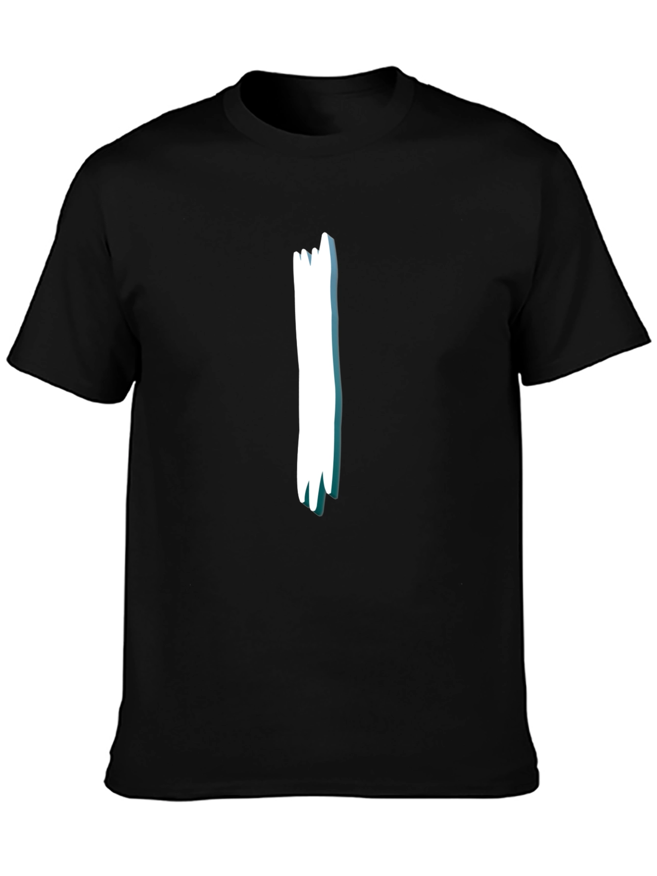 Black Tee with White Stripe Design