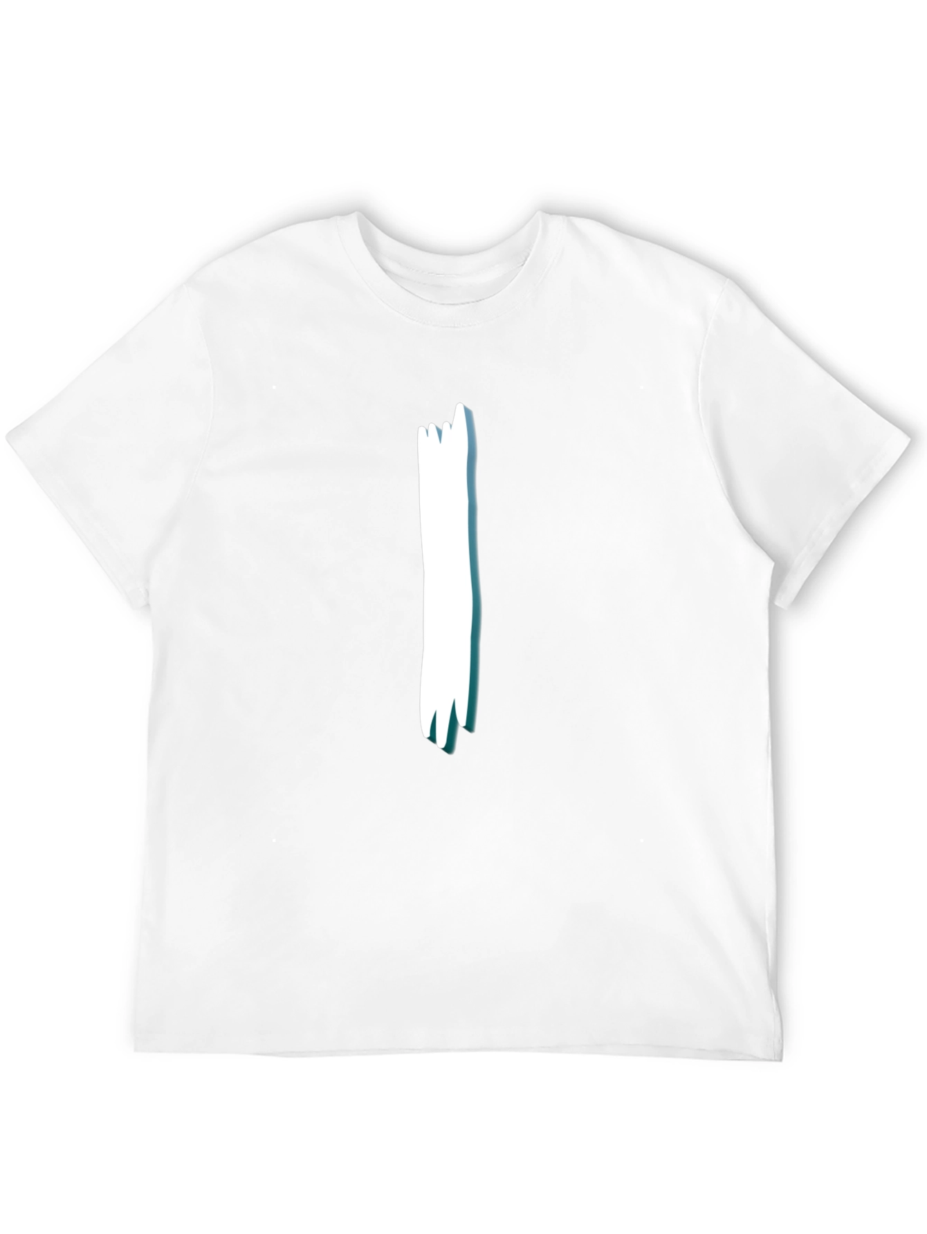 Black Tee with White Stripe Design