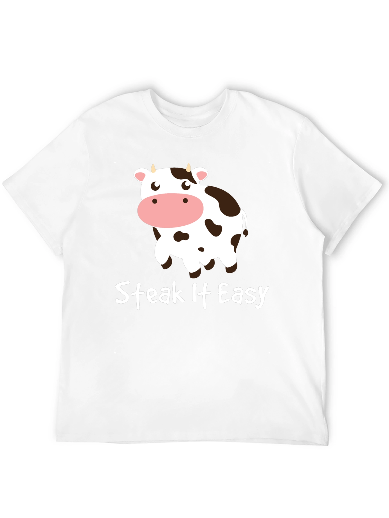 Steak It Easy Funny Cow Graphic T-Shirt