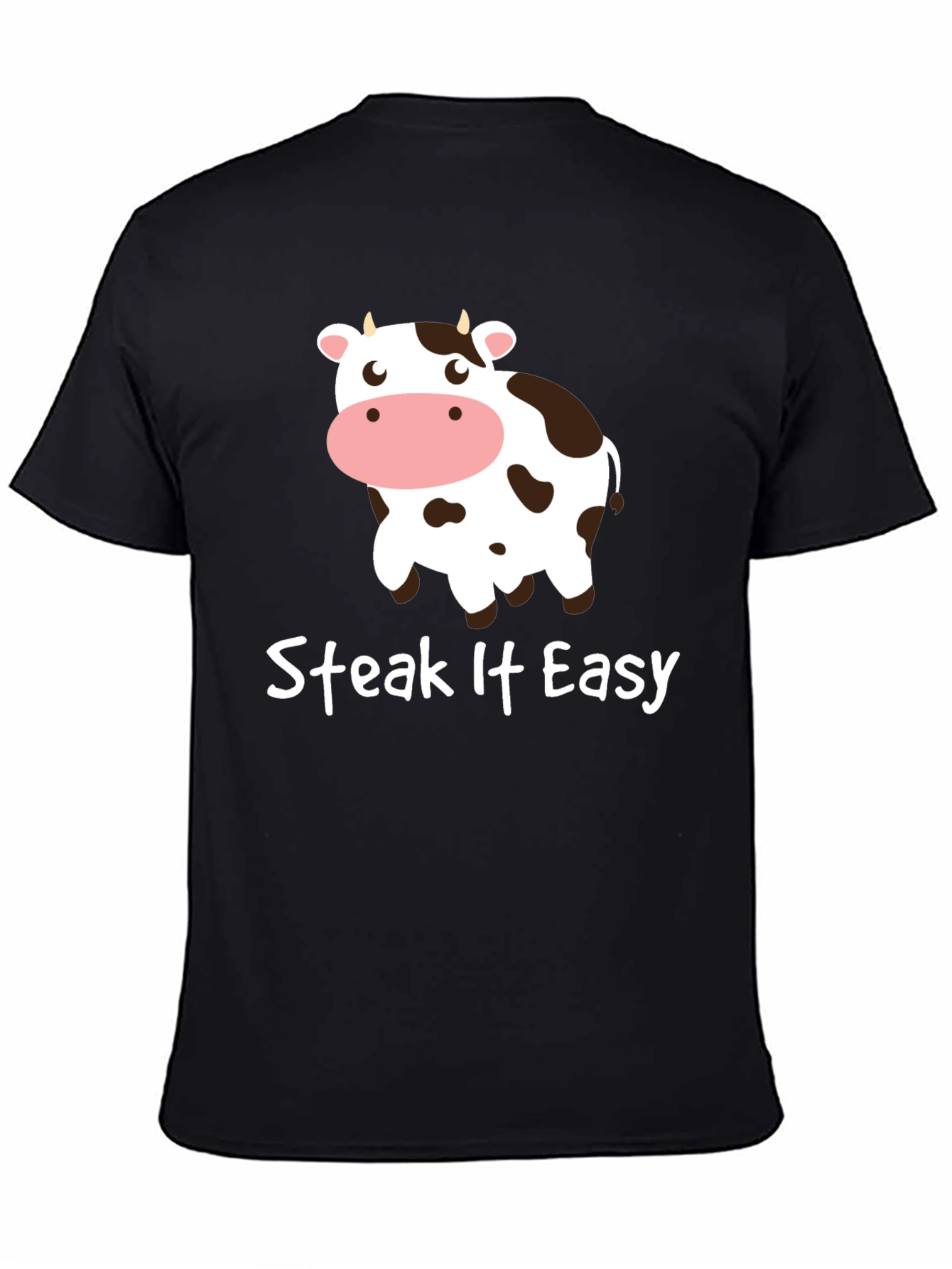 Steak It Easy Funny Cow Graphic T-Shirt