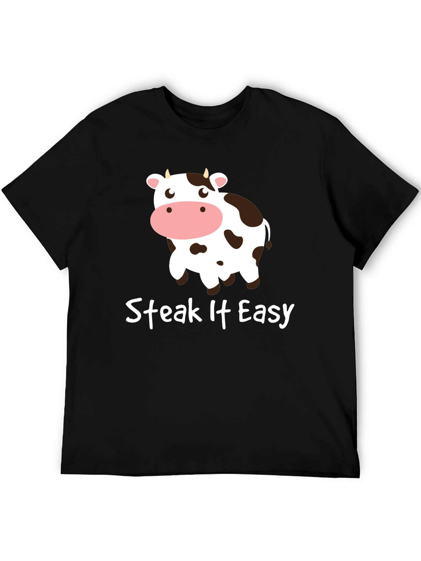 Steak It Easy Funny Cow Graphic T-Shirt