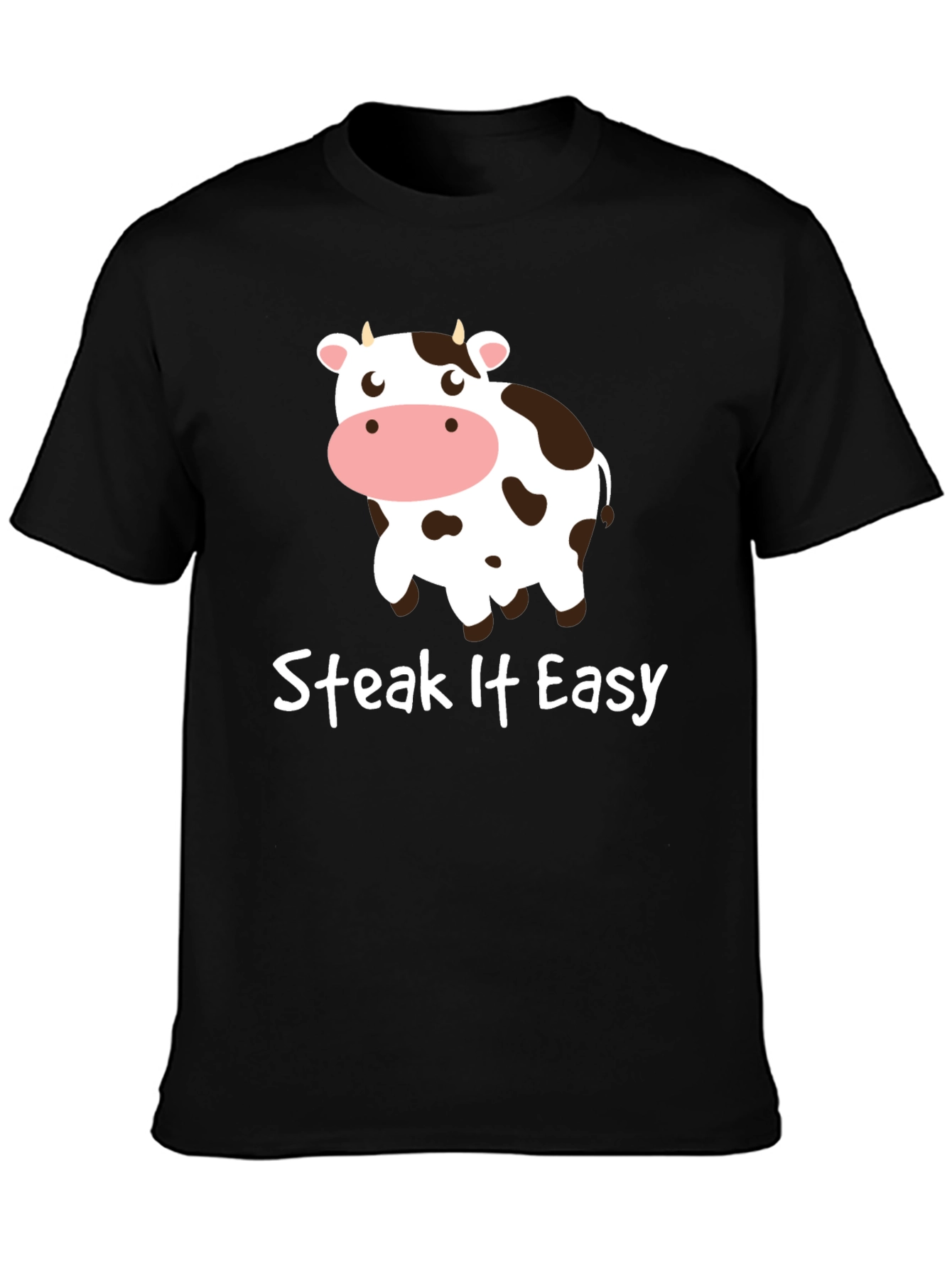 Steak It Easy Funny Cow Graphic T-Shirt