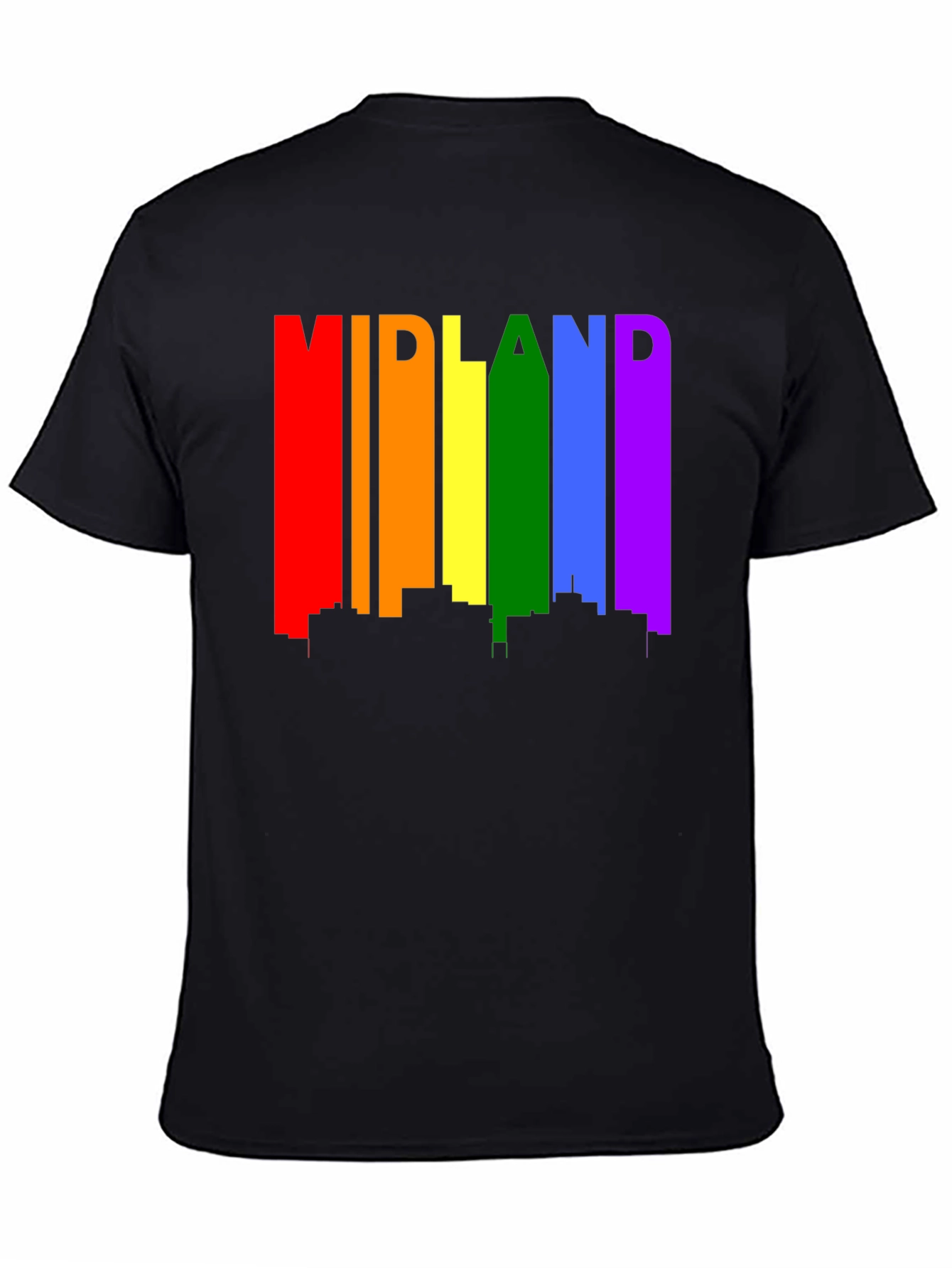Midland Pride T-Shirt - Rainbow Cityscape Tee