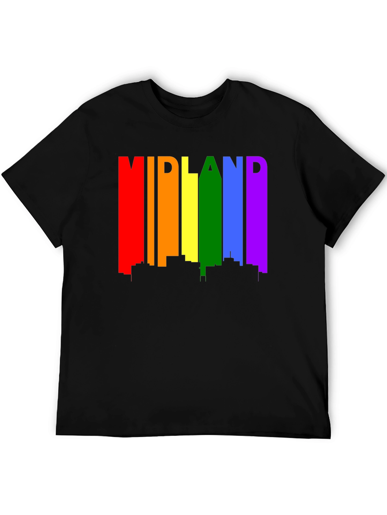 Midland Pride T-Shirt - Rainbow Cityscape Tee