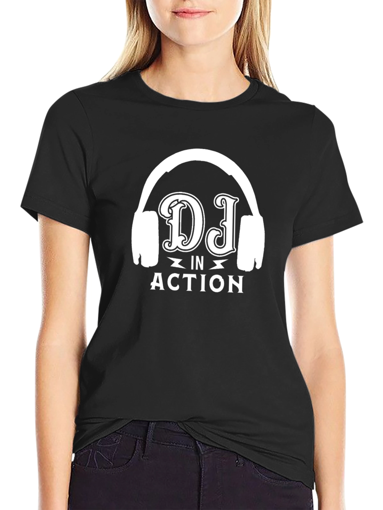 DJ in Action Graphic Tee - Black