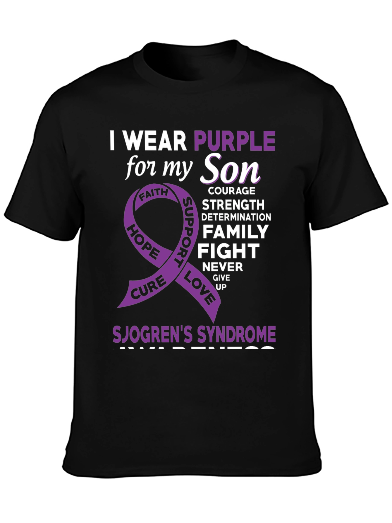 Sjogrens Syndrome Awareness Purple Ribbon T-Shirt