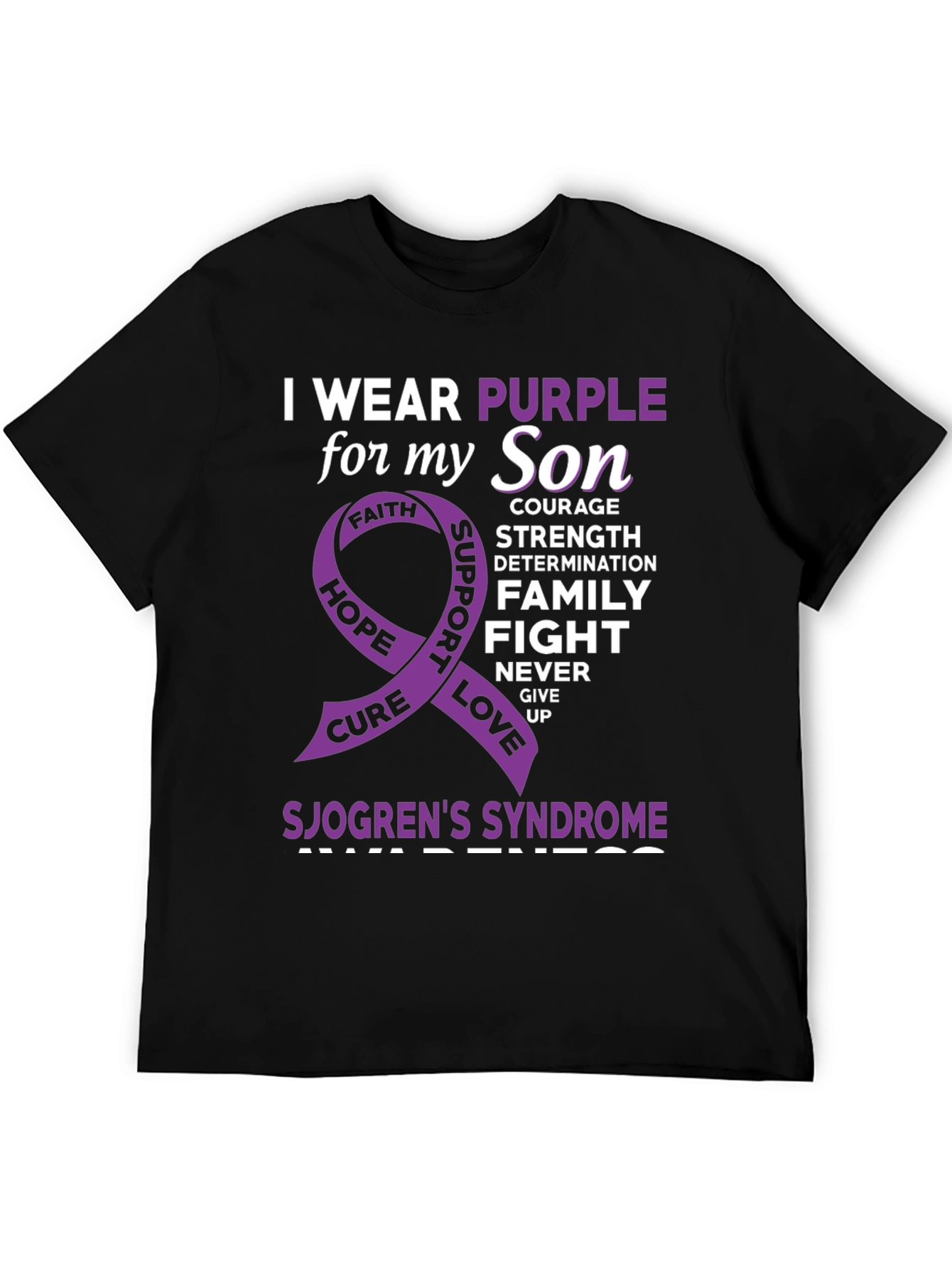 Sjogrens Syndrome Awareness Purple Ribbon T-Shirt