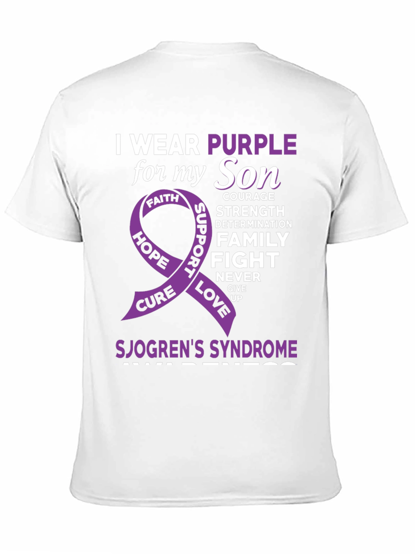 Sjogrens Syndrome Awareness Purple Ribbon T-Shirt