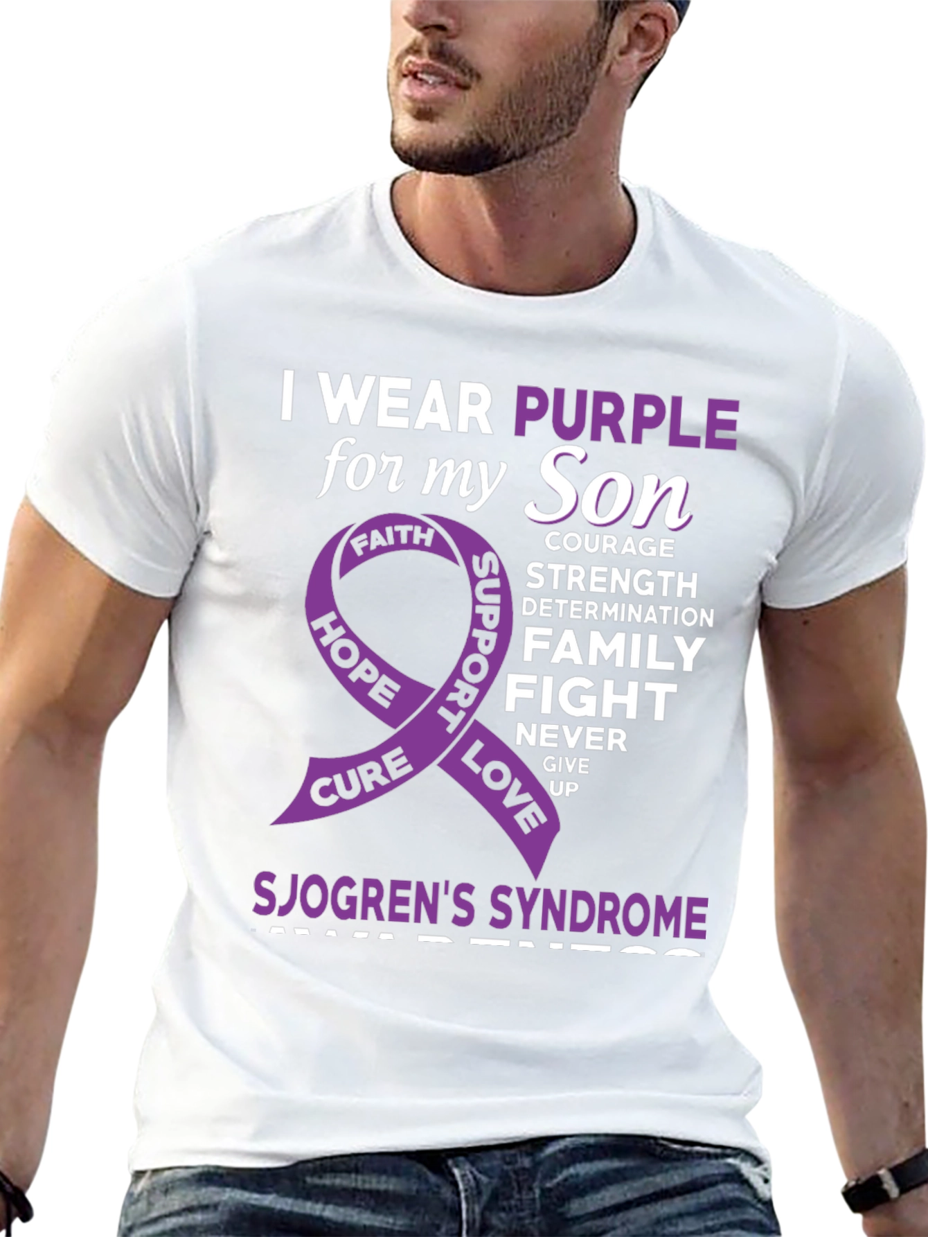 Sjogrens Syndrome Awareness Purple Ribbon T-Shirt