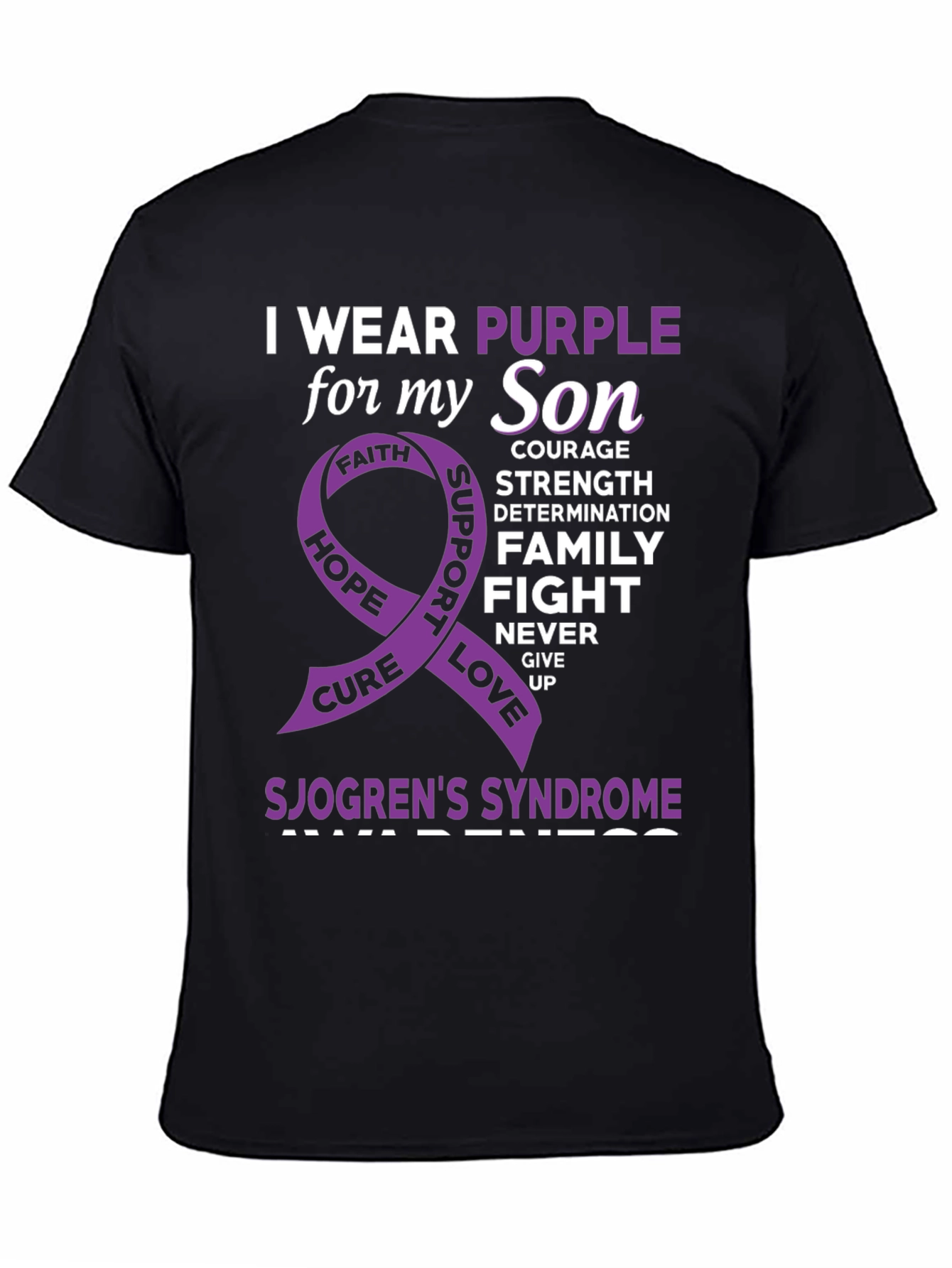 Sjogrens Syndrome Awareness Purple Ribbon T-Shirt