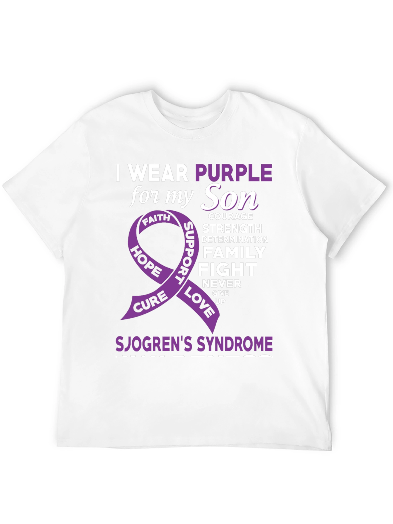 Sjogrens Syndrome Awareness Purple Ribbon T-Shirt