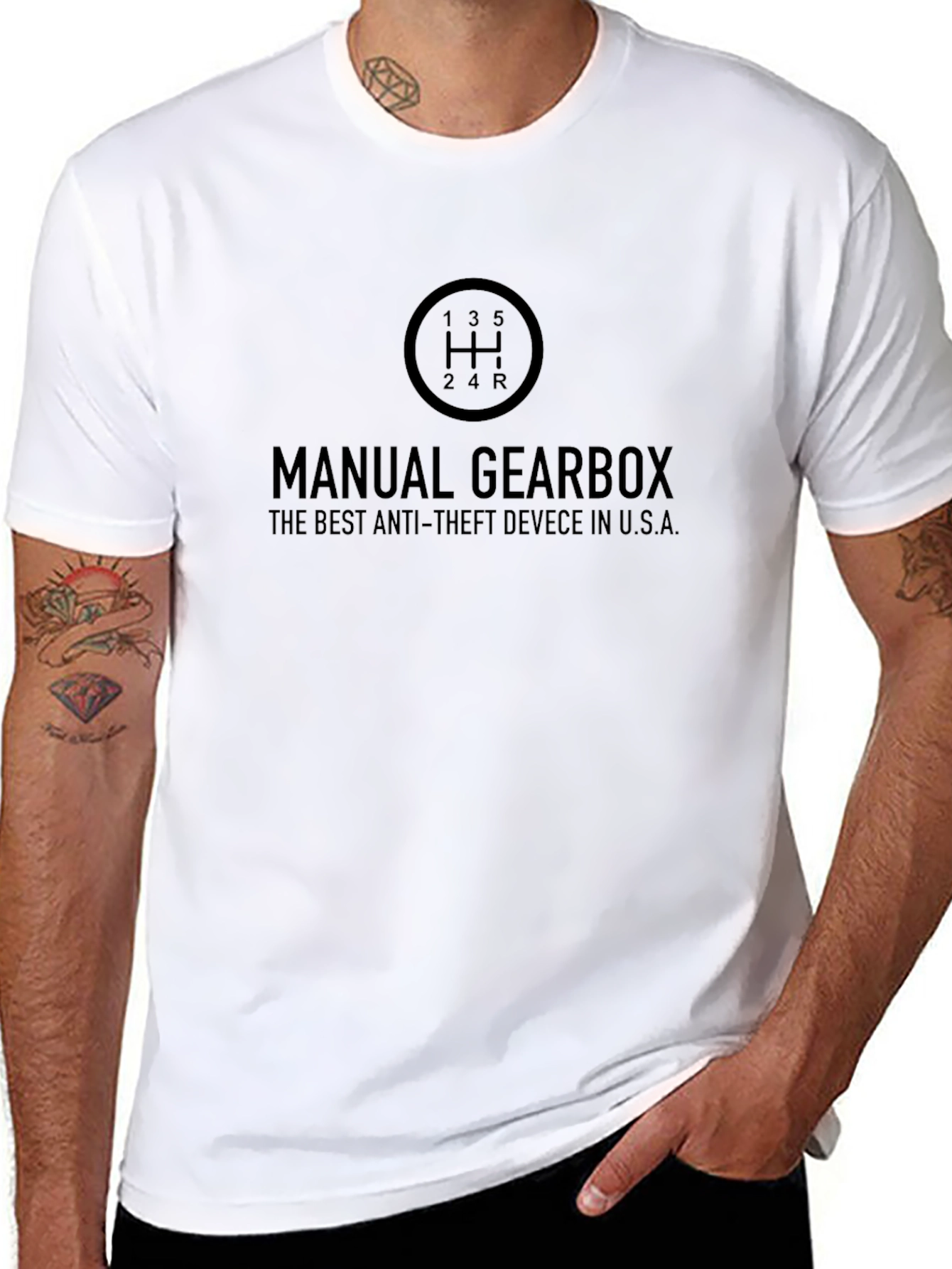Manual Gearbox Anti-Theft T-Shirt - Black