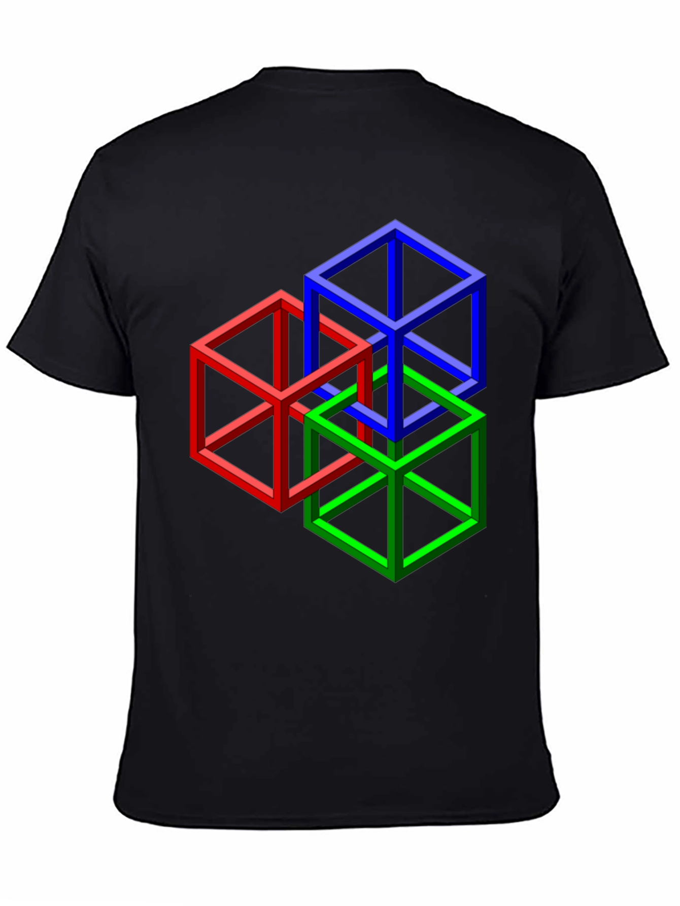 Impossible Cube Graphic Tee - Optical Illusion Art