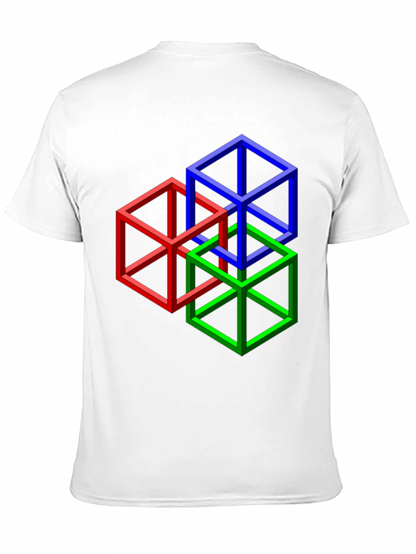 Impossible Cube Graphic Tee - Optical Illusion Art