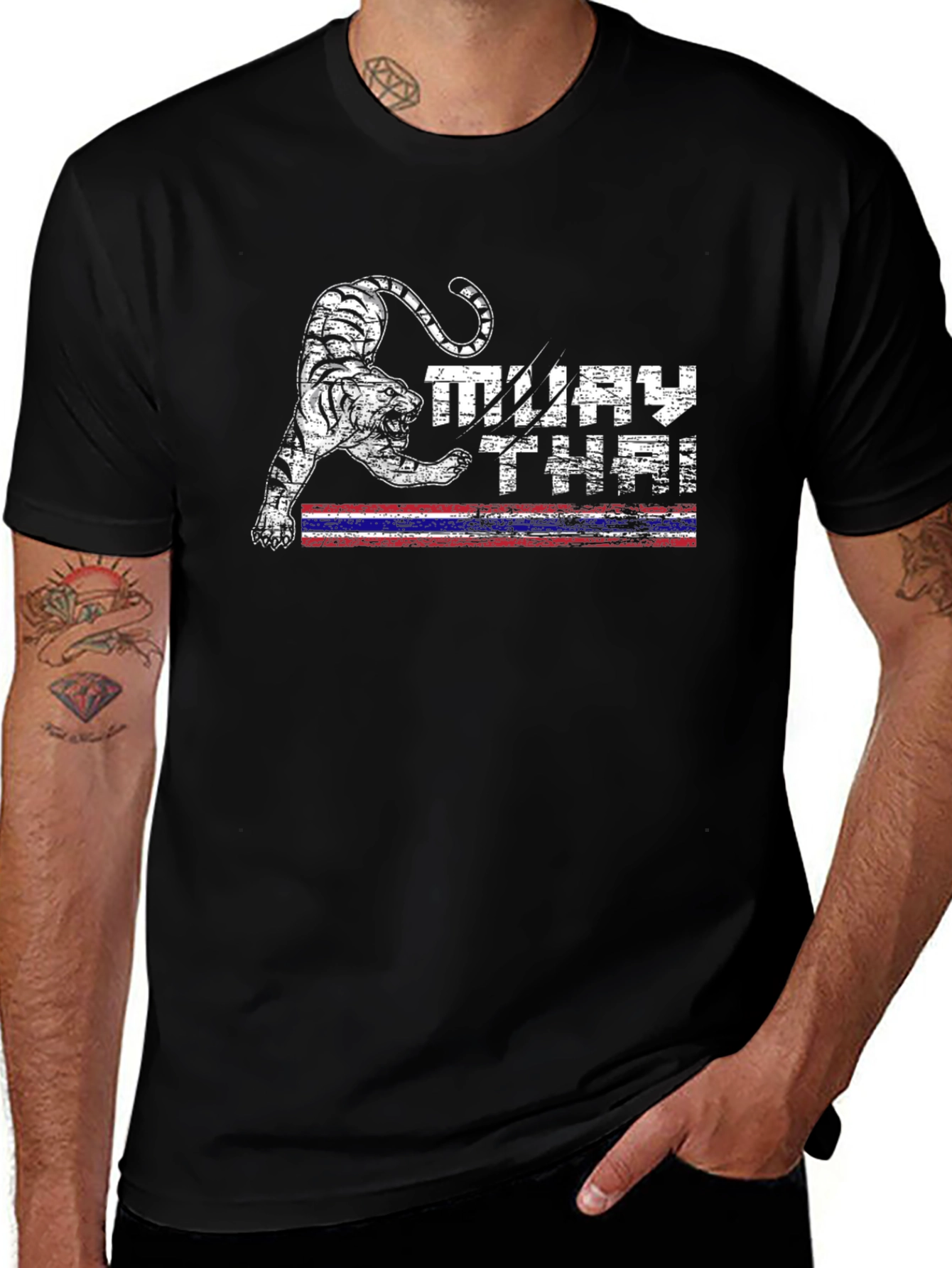 Muay Thai Tiger Graphic Tee - Black