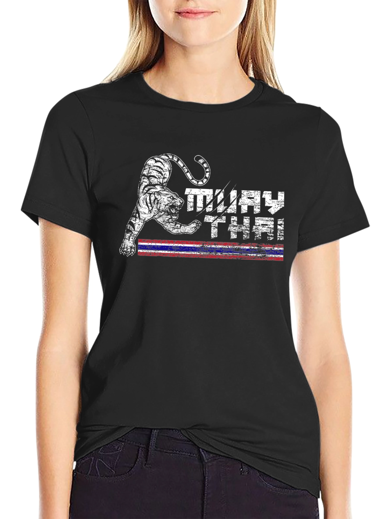 Muay Thai Tiger Graphic Tee - Black