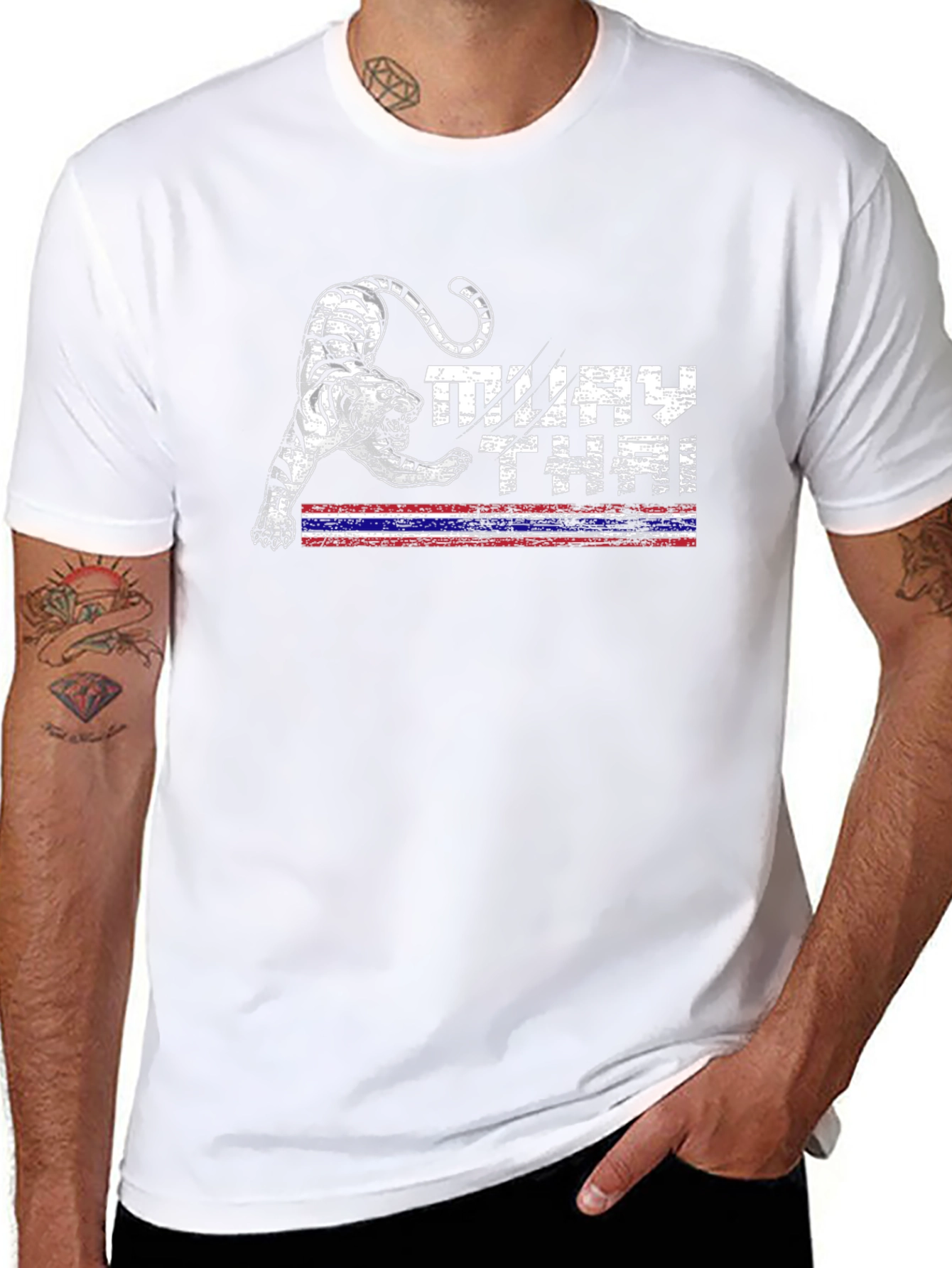 Muay Thai Tiger Graphic Tee - Black