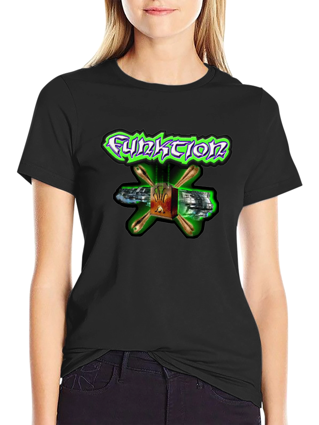 Funktion Black T-Shirt with Cool Graphic Design