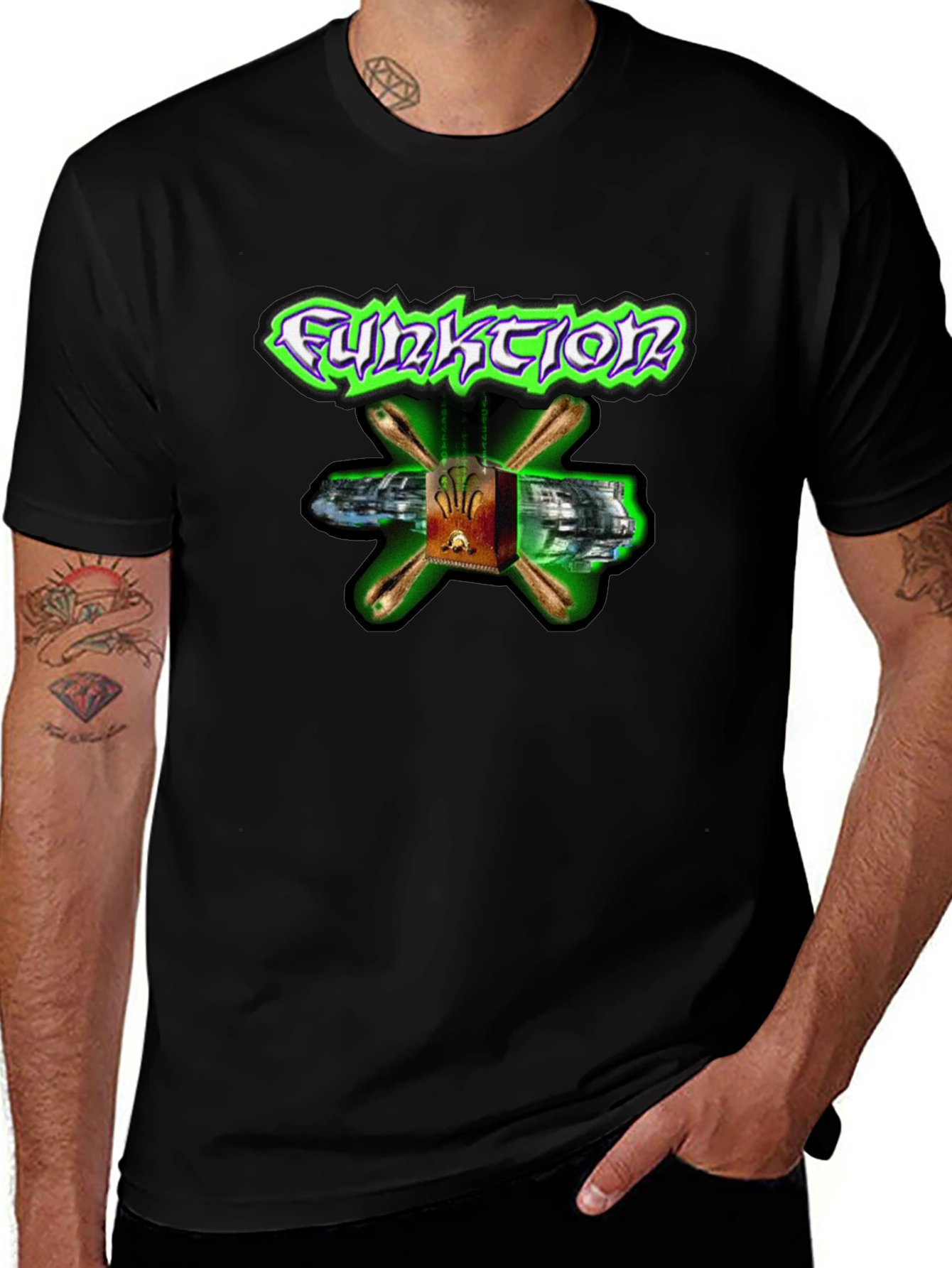 Funktion Black T-Shirt with Cool Graphic Design