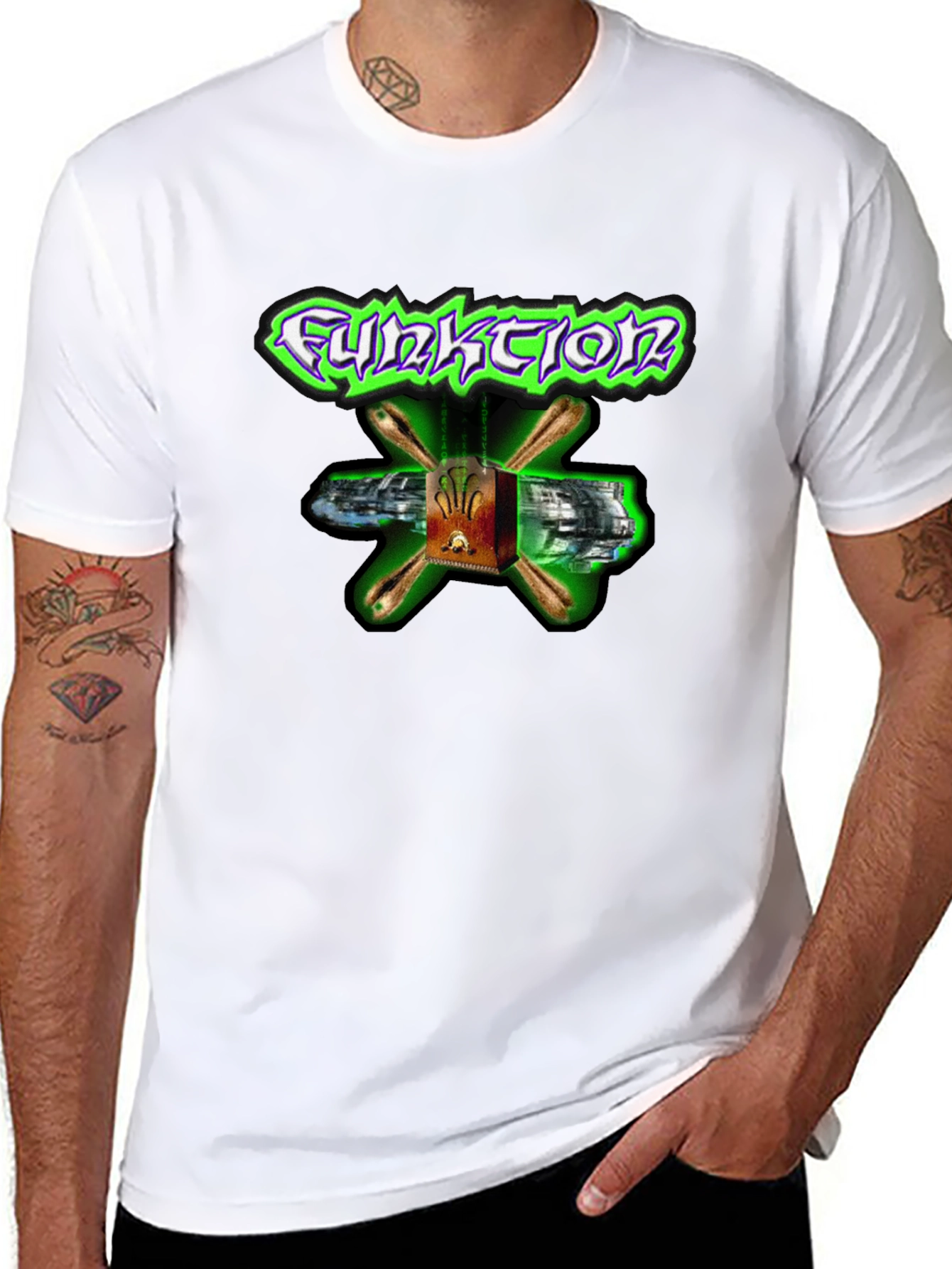 Funktion Black T-Shirt with Cool Graphic Design