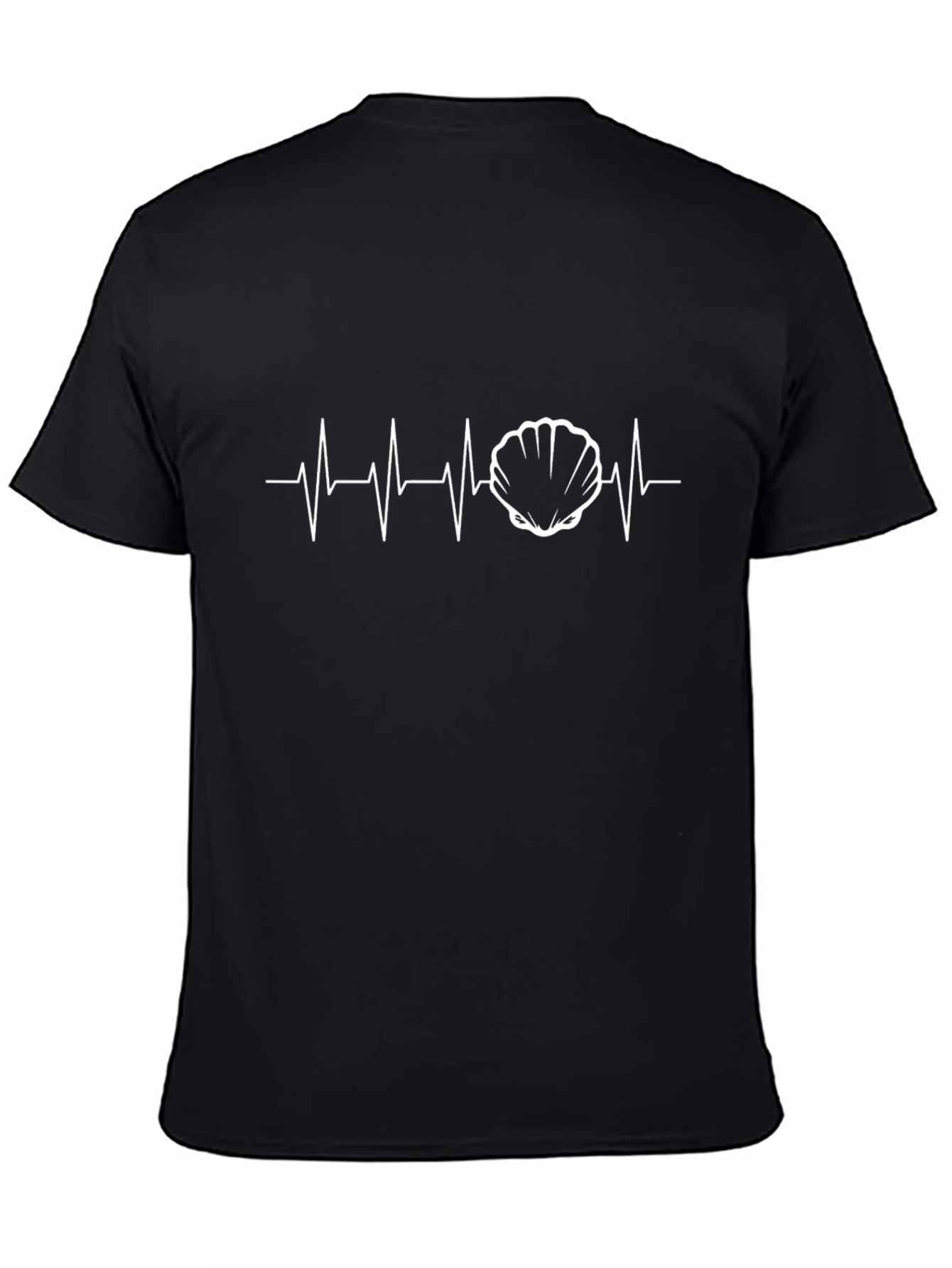 Seashell Heartbeat Black T-Shirt