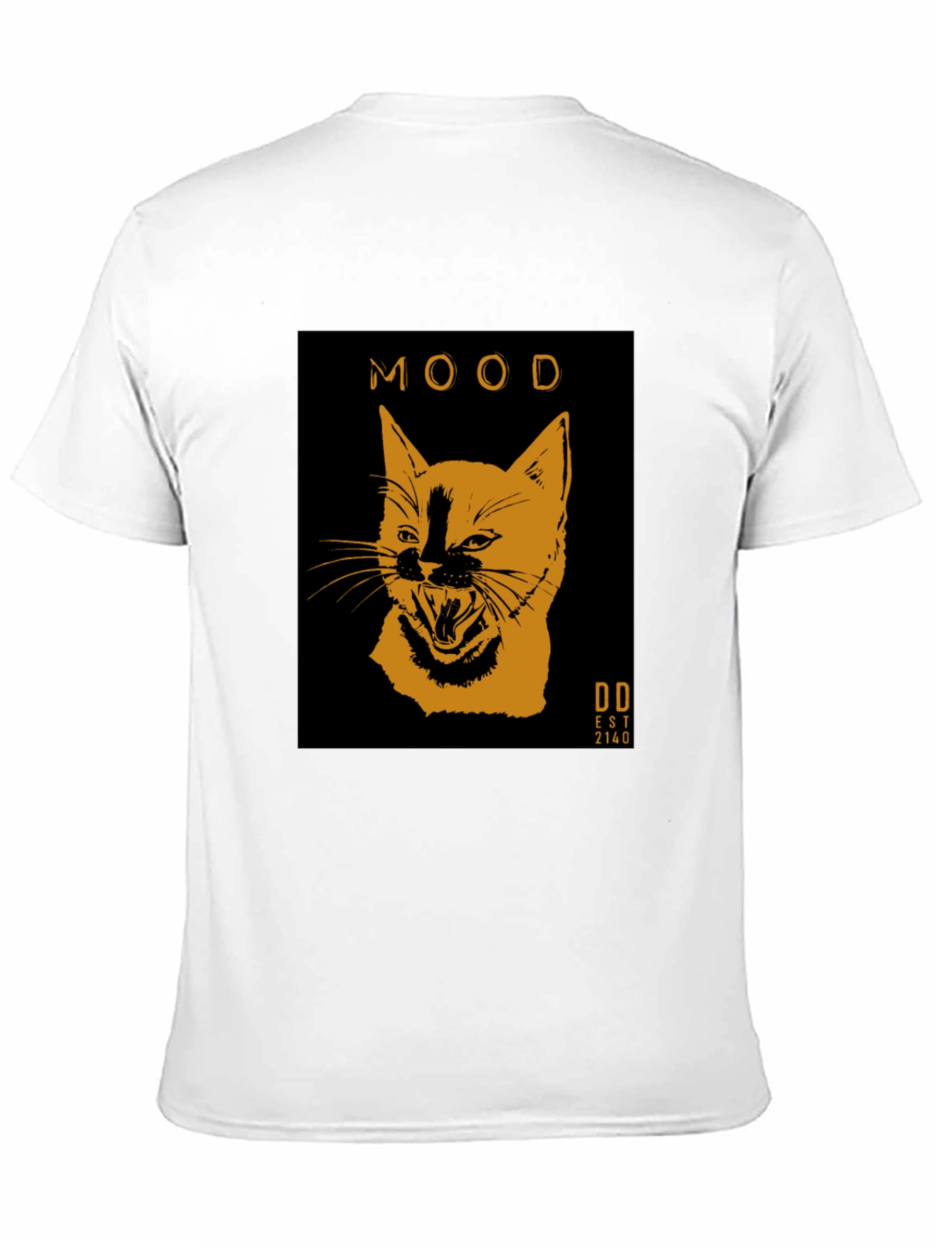 Mood Cat Graphic Tee - Trendy Black Cotton T-Shirt