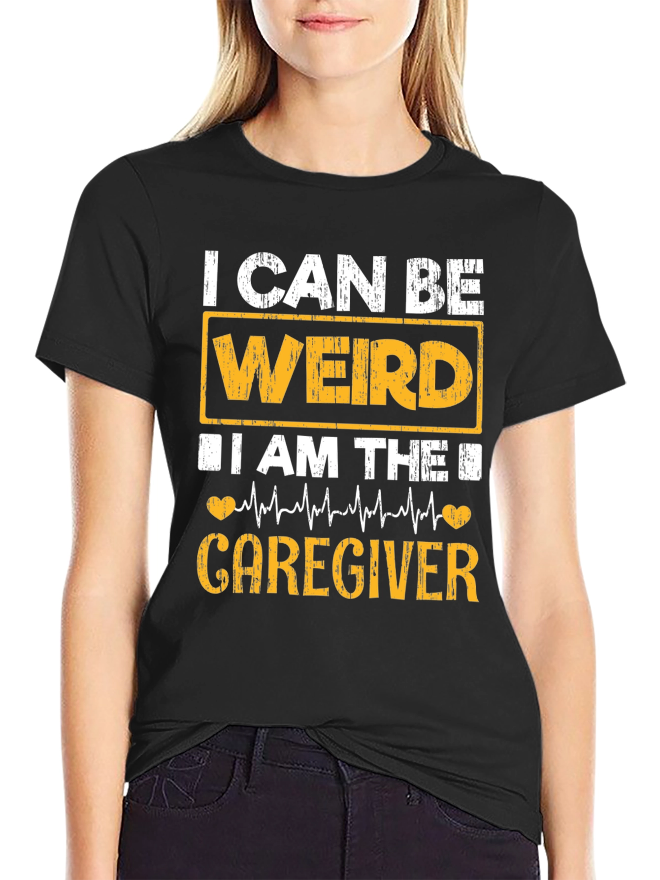 Weird Caregiver Black T-Shirt