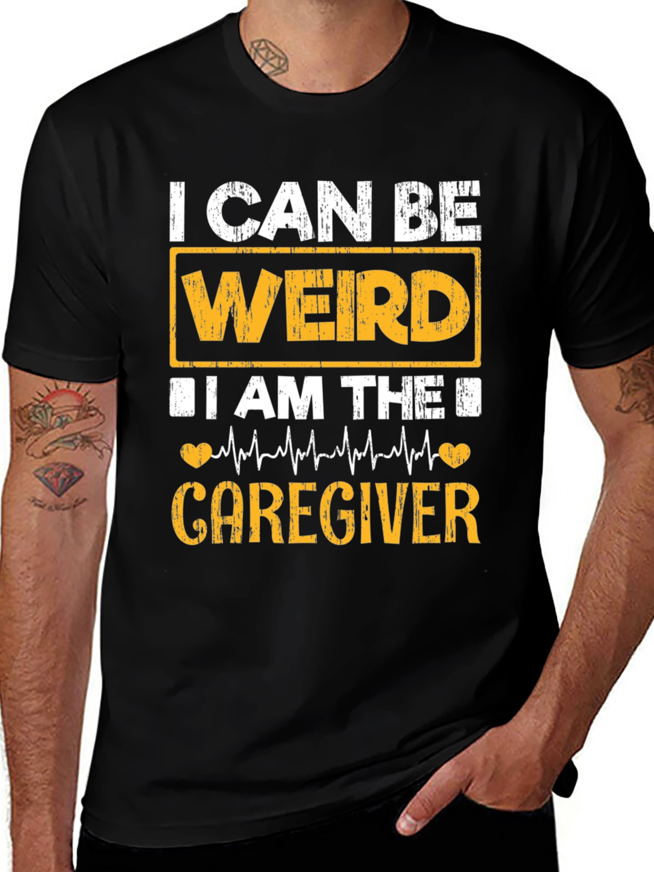 Weird Caregiver Black T-Shirt