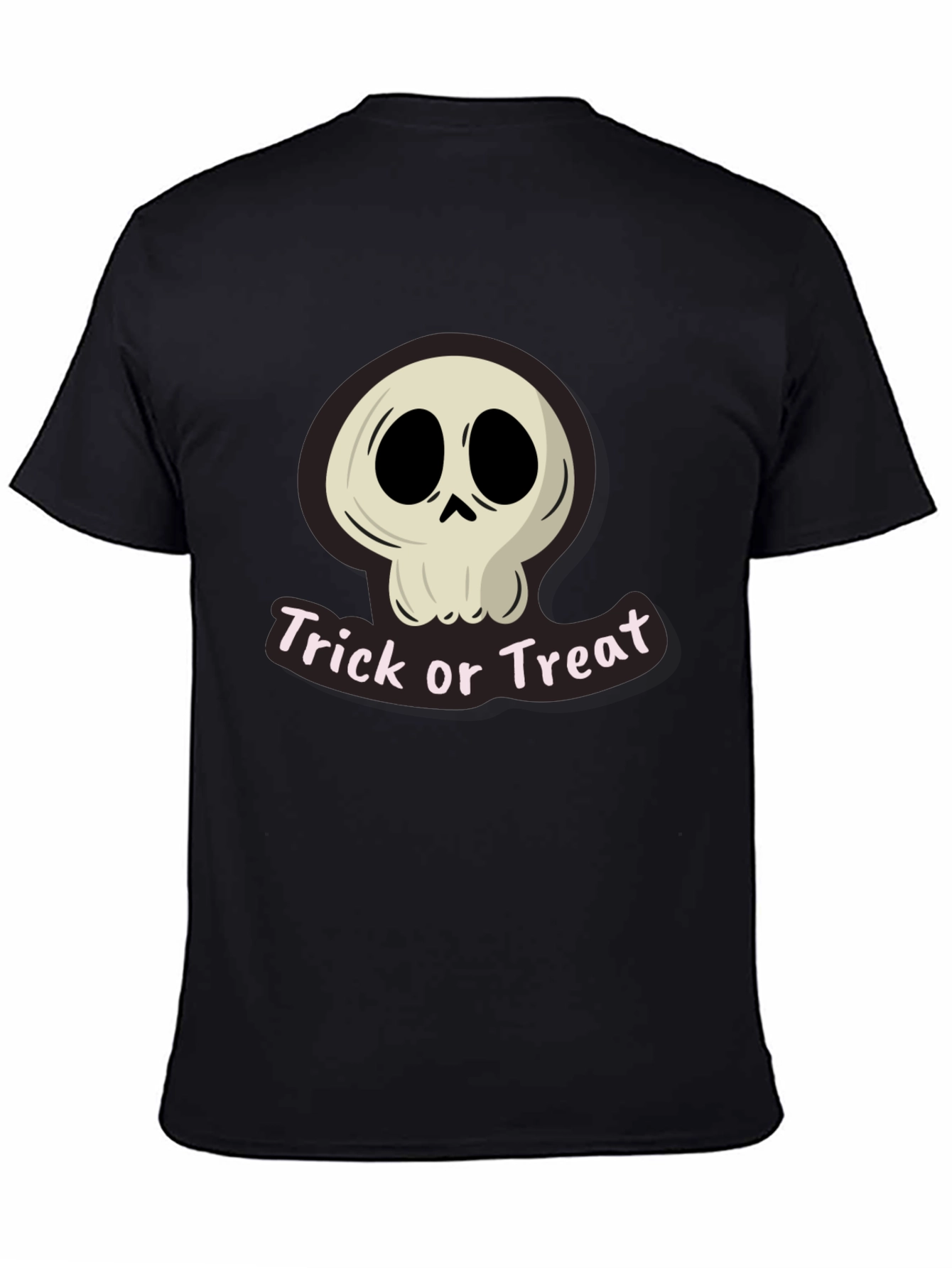 Halloween Skull Trick or Treat Black T-Shirt