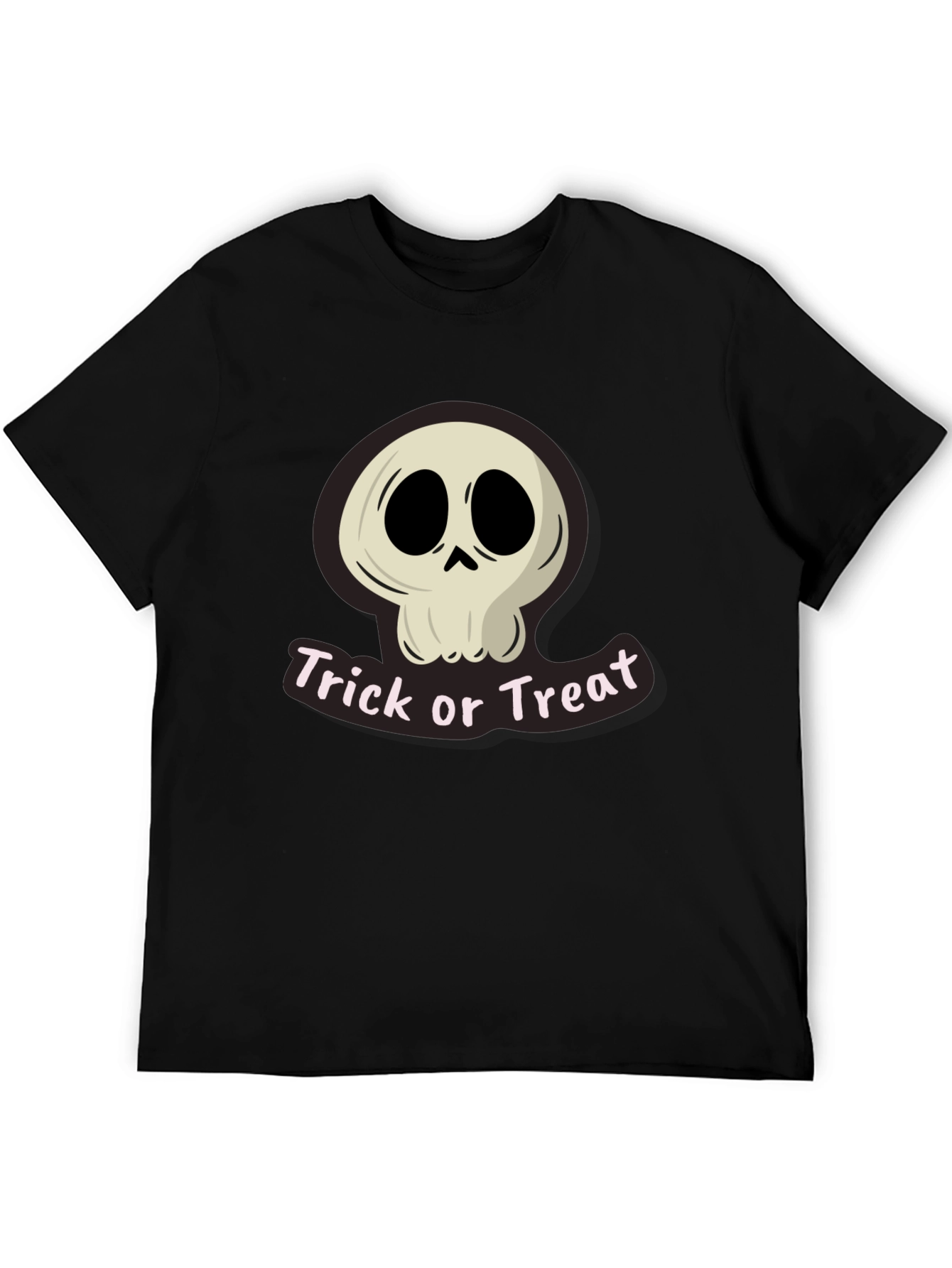 Halloween Skull Trick or Treat Black T-Shirt