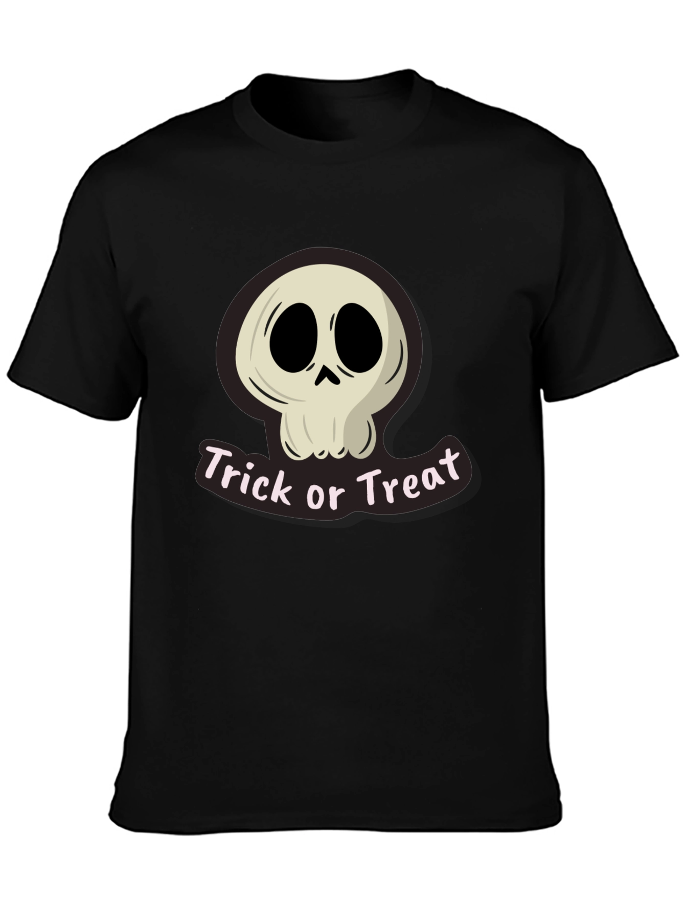 Halloween Skull Trick or Treat Black T-Shirt