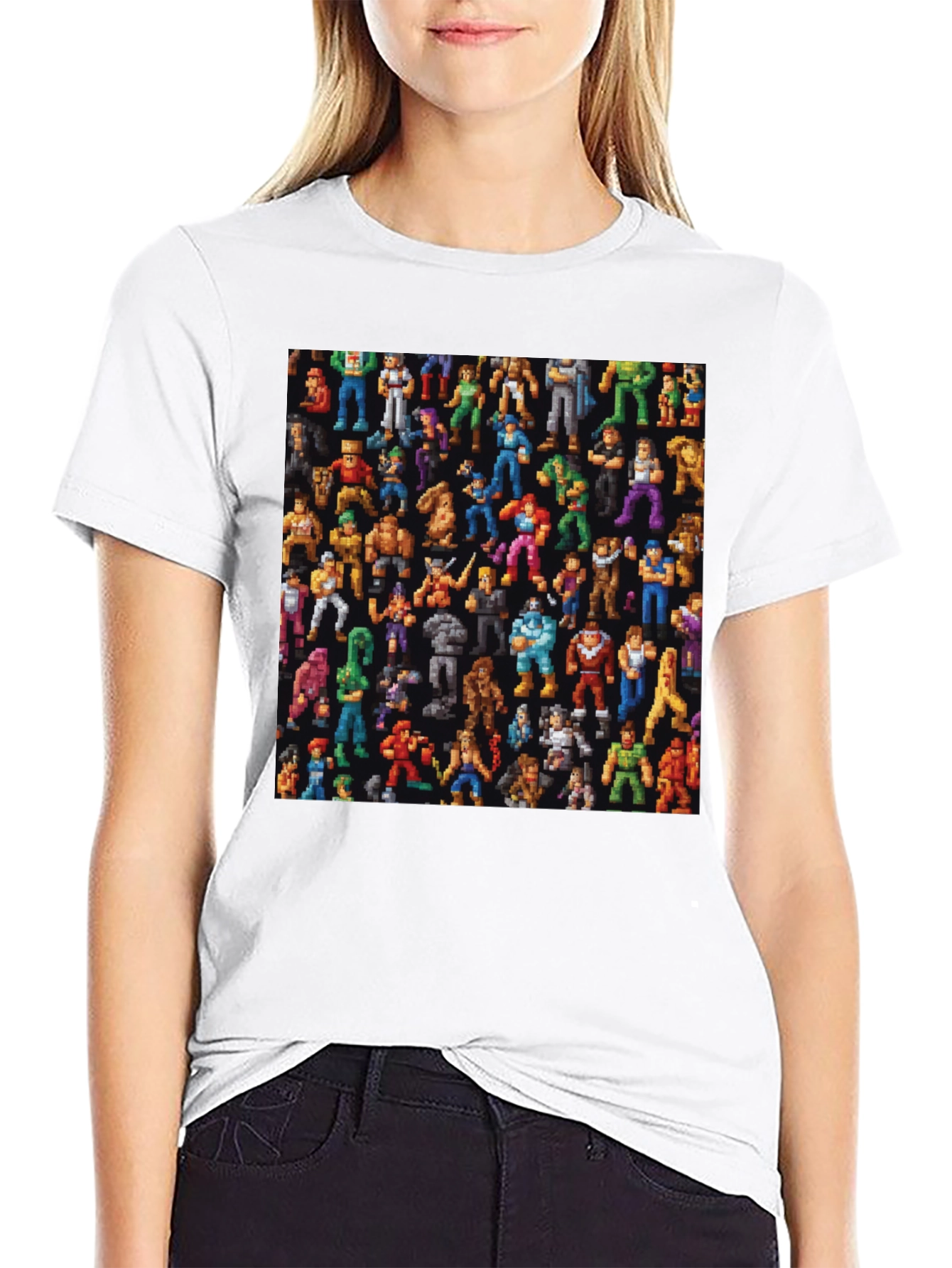 Retro Video Game Character Black T-Shirt