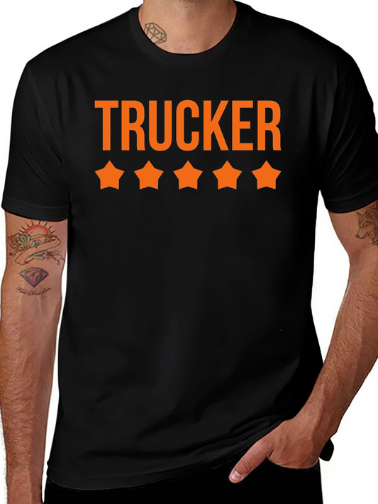 Trucker Five Star T-Shirt - Black