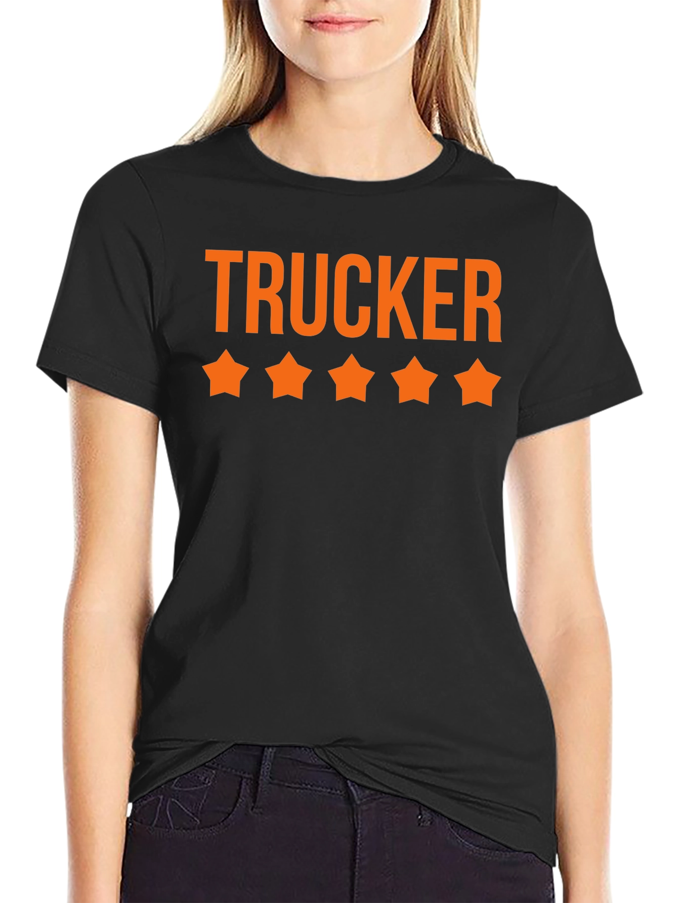 Trucker Five Star T-Shirt - Black