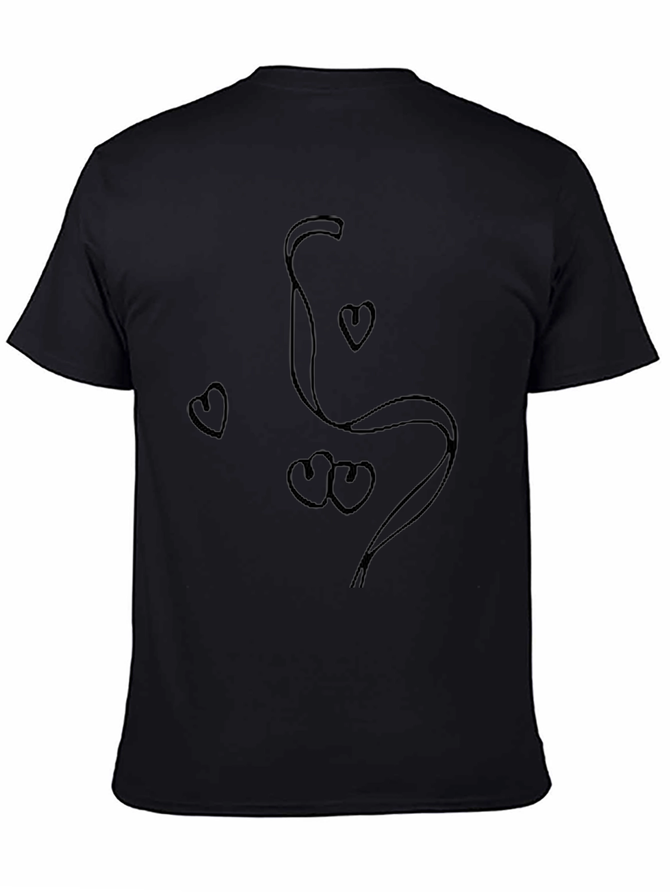 Heart Doodle Graphic Black T-Shirt
