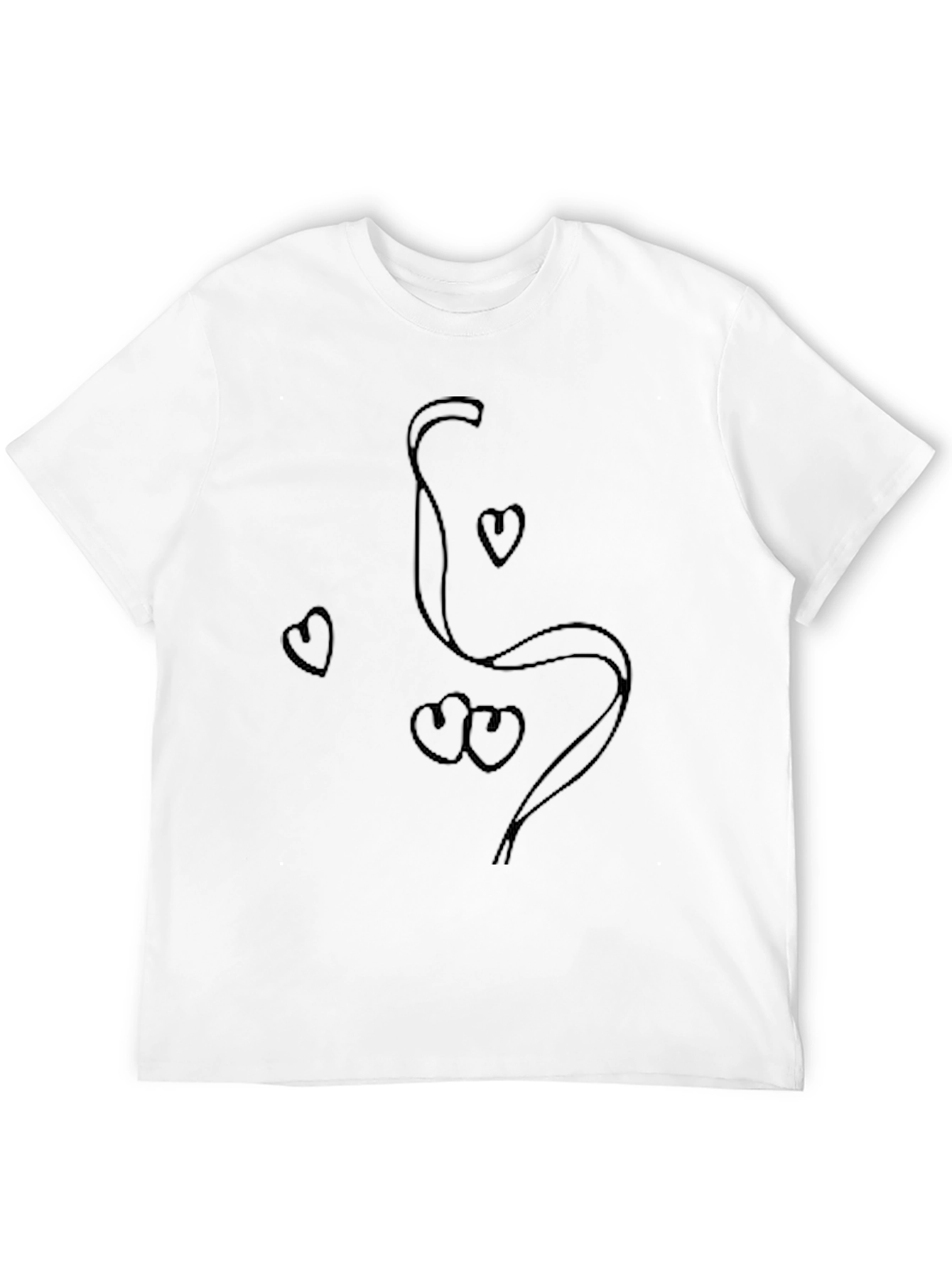 Heart Doodle Graphic Black T-Shirt